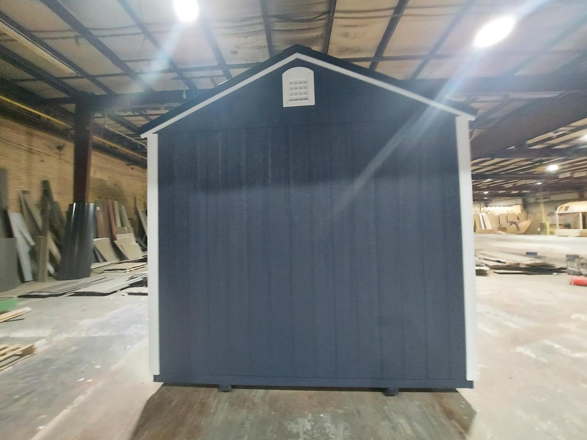 Classic Utility 10x16 portable building in Charcoal Blue