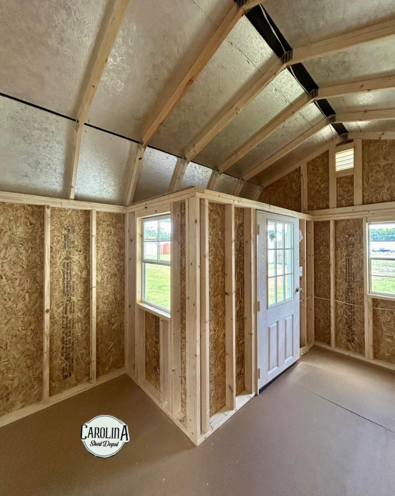 Standard Loft 12x32 portable building in Pale Pine