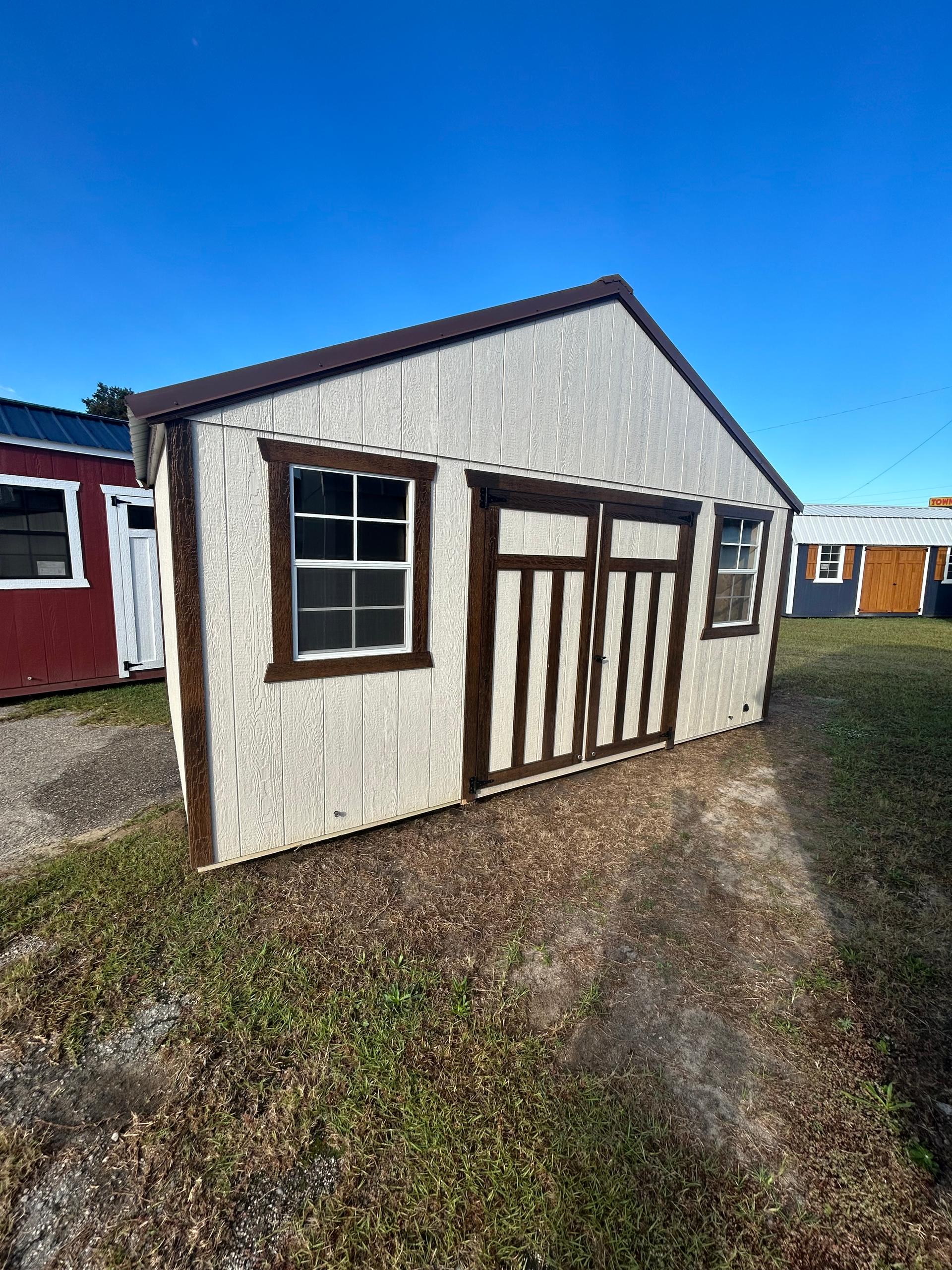 Lite Utility 10x16 portable building in Moth Gray