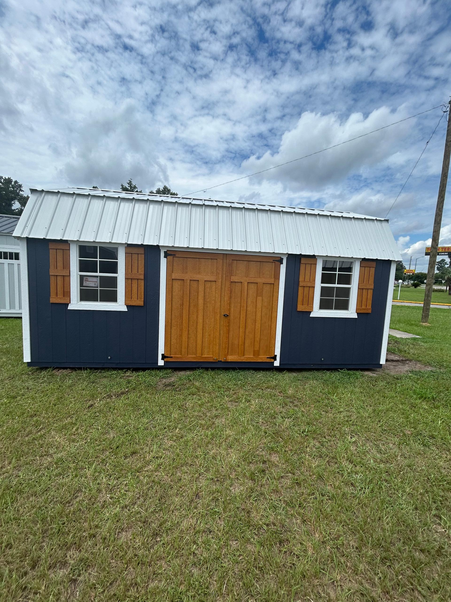 Standard Loft 10x20 portable building in Charcoal Blue