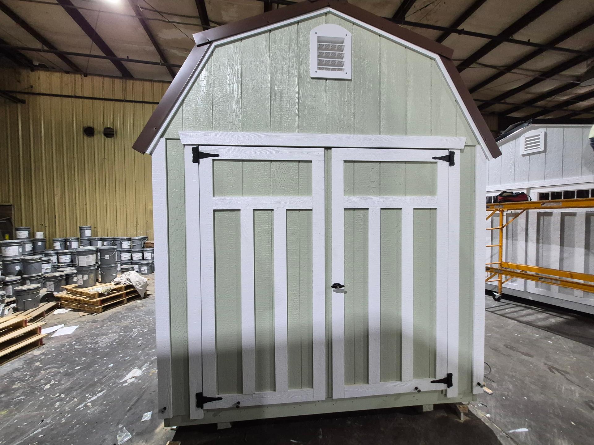 Standard Loft 8x12 portable building in Pale Pine