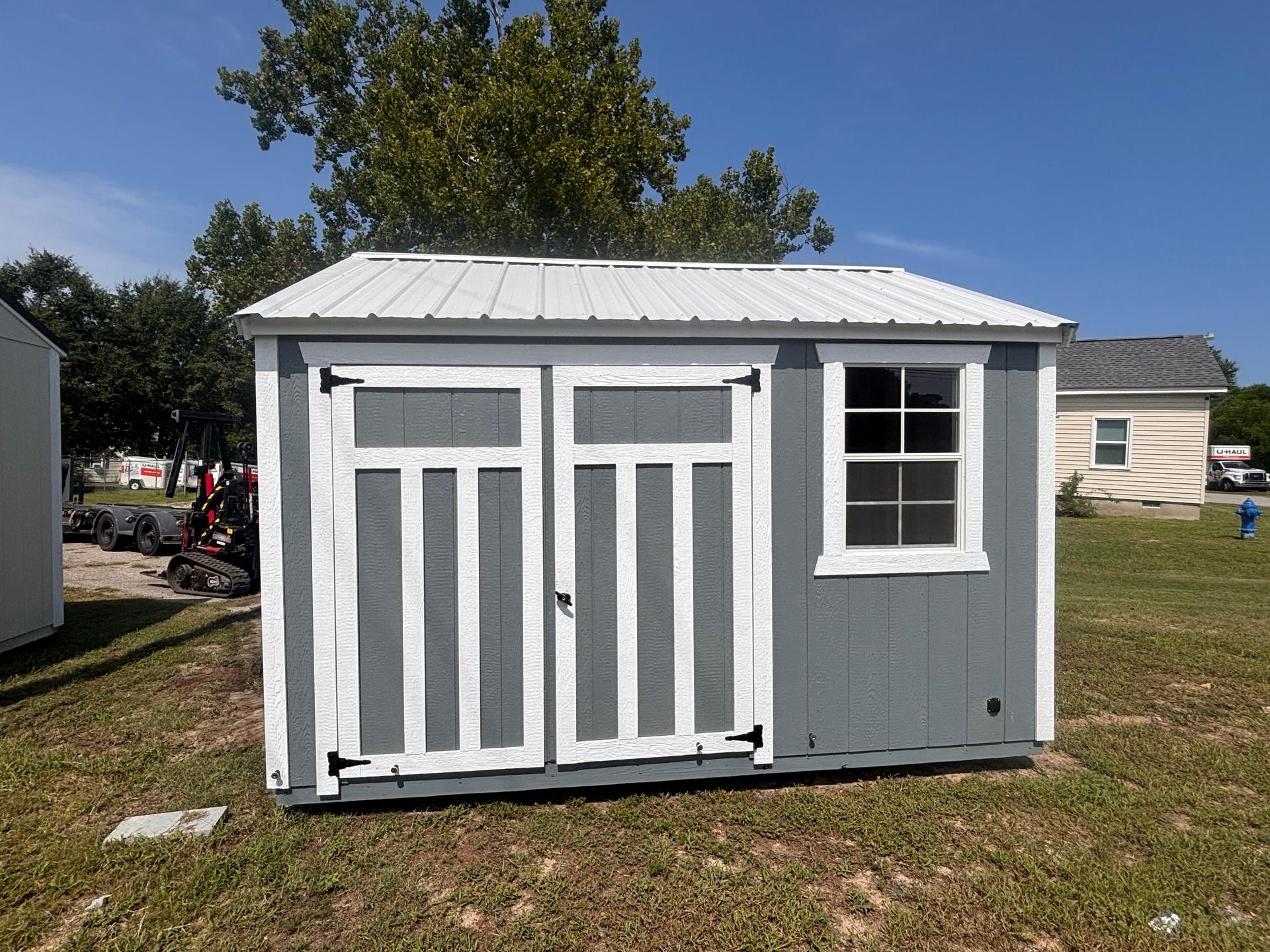 Standard Utility 10x12 portable building in Phoenix Gray