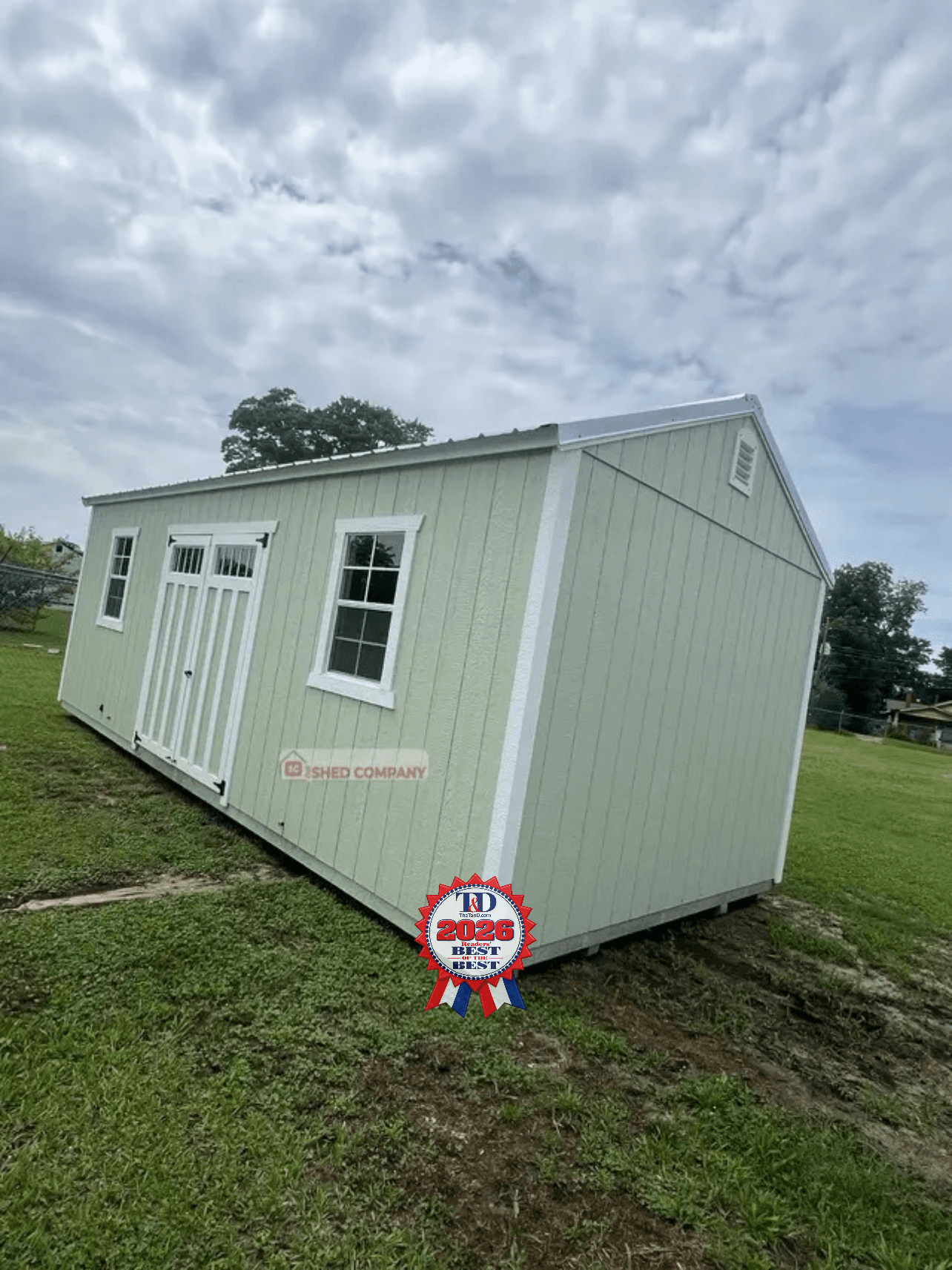 Standard Utility 12x24 portable building in Pale Pine