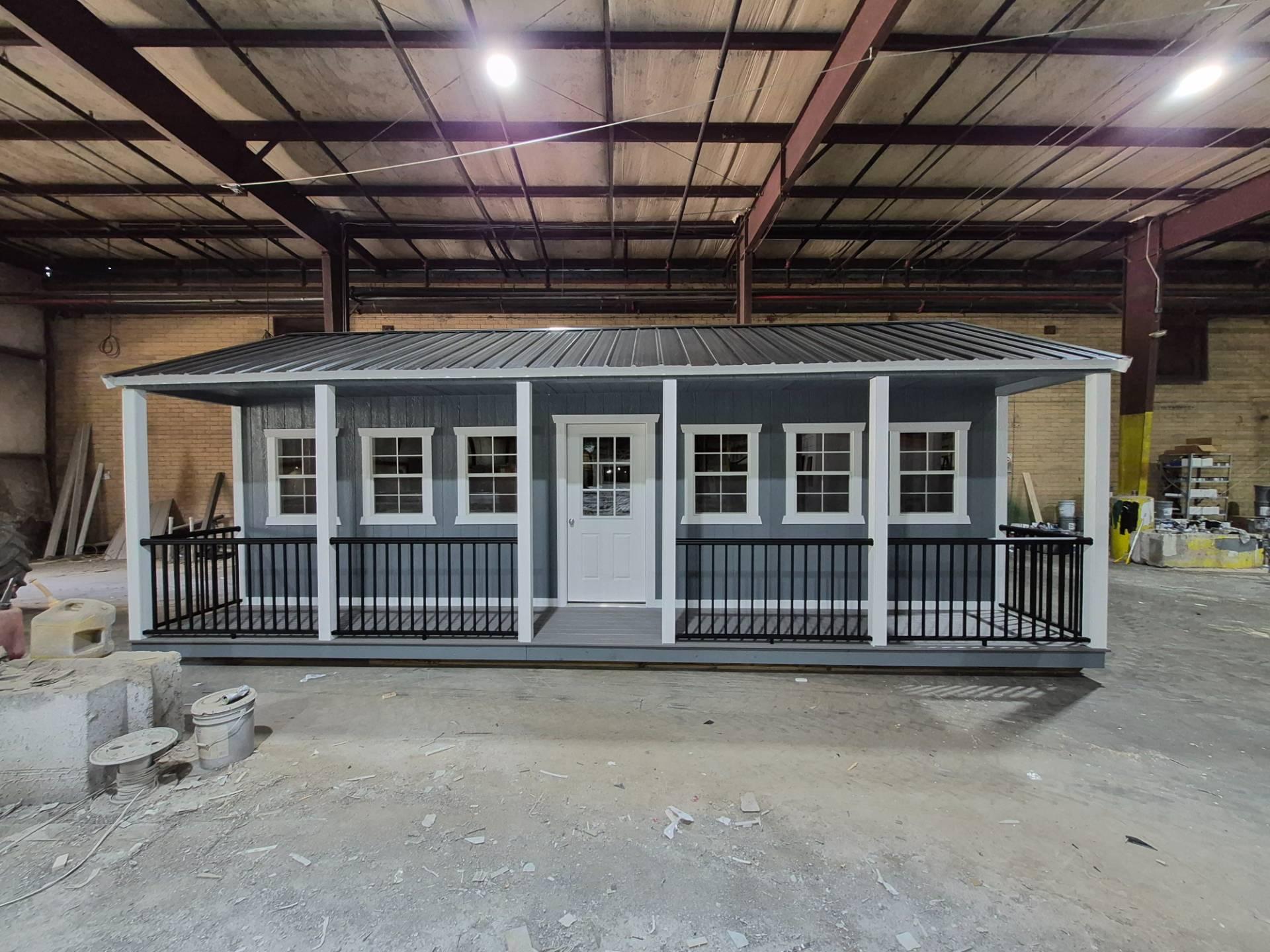 Standard Utility 14x28 portable building in Phoenix Gray