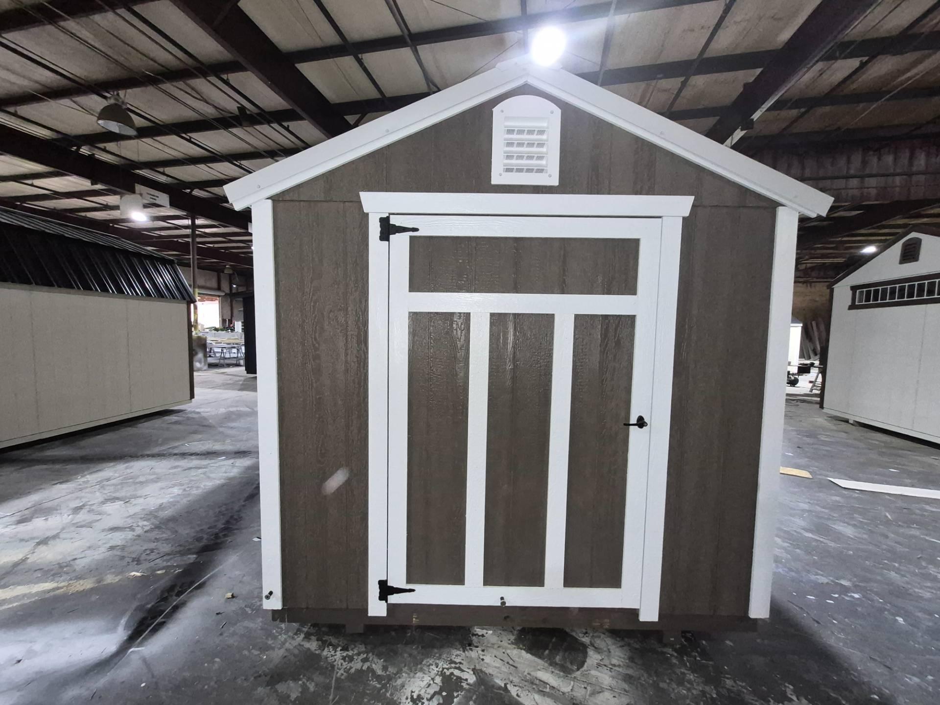 Standard Utility 8x12 portable building in Barnwood Gray