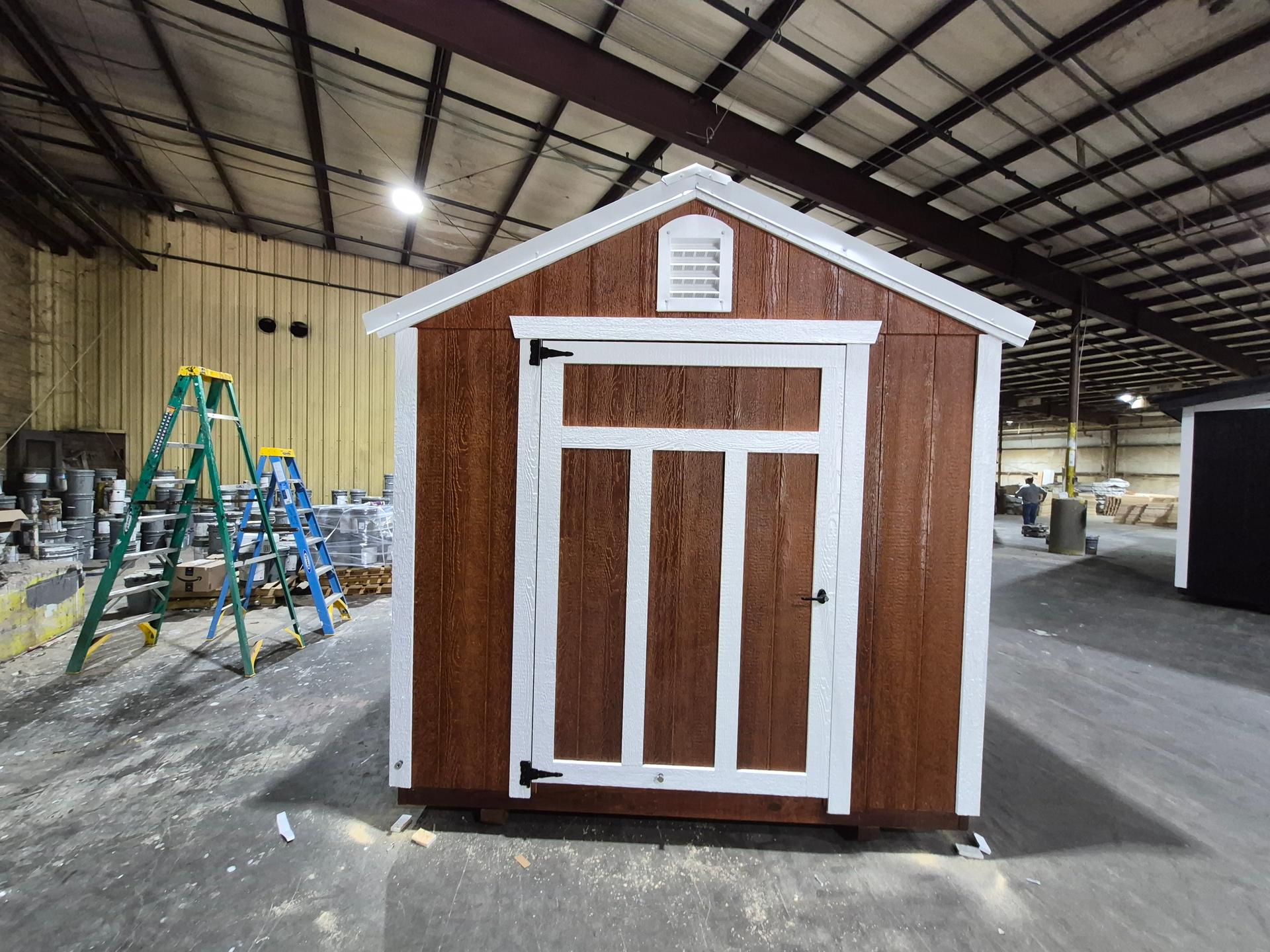 Standard Utility 8x8 portable building in Redwood