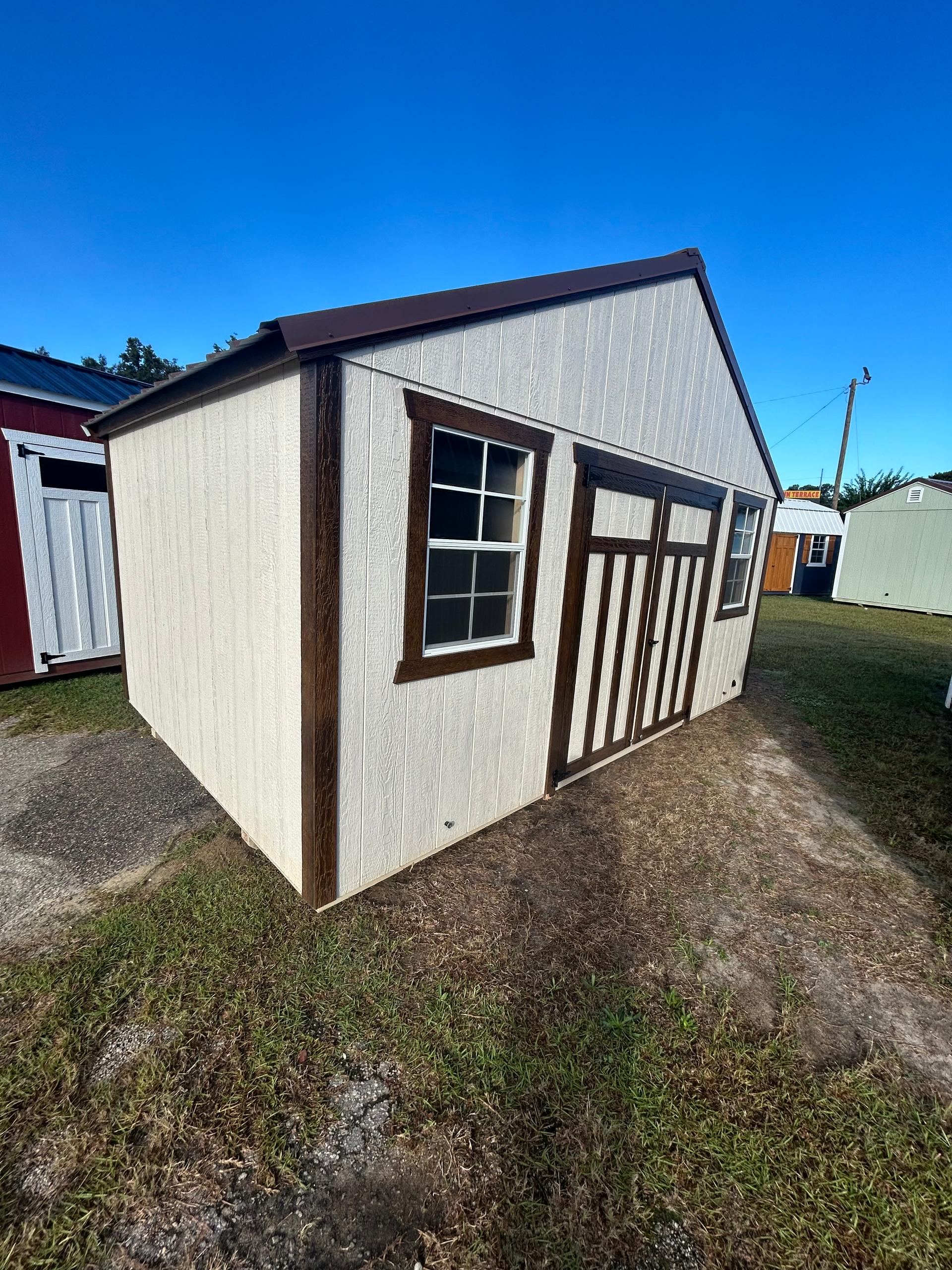 Lite Utility 10x16 portable building in Moth Gray