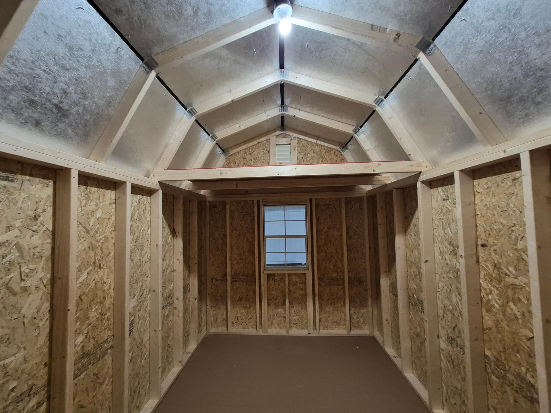 Standard Loft 8x12 portable building in Pale Pine