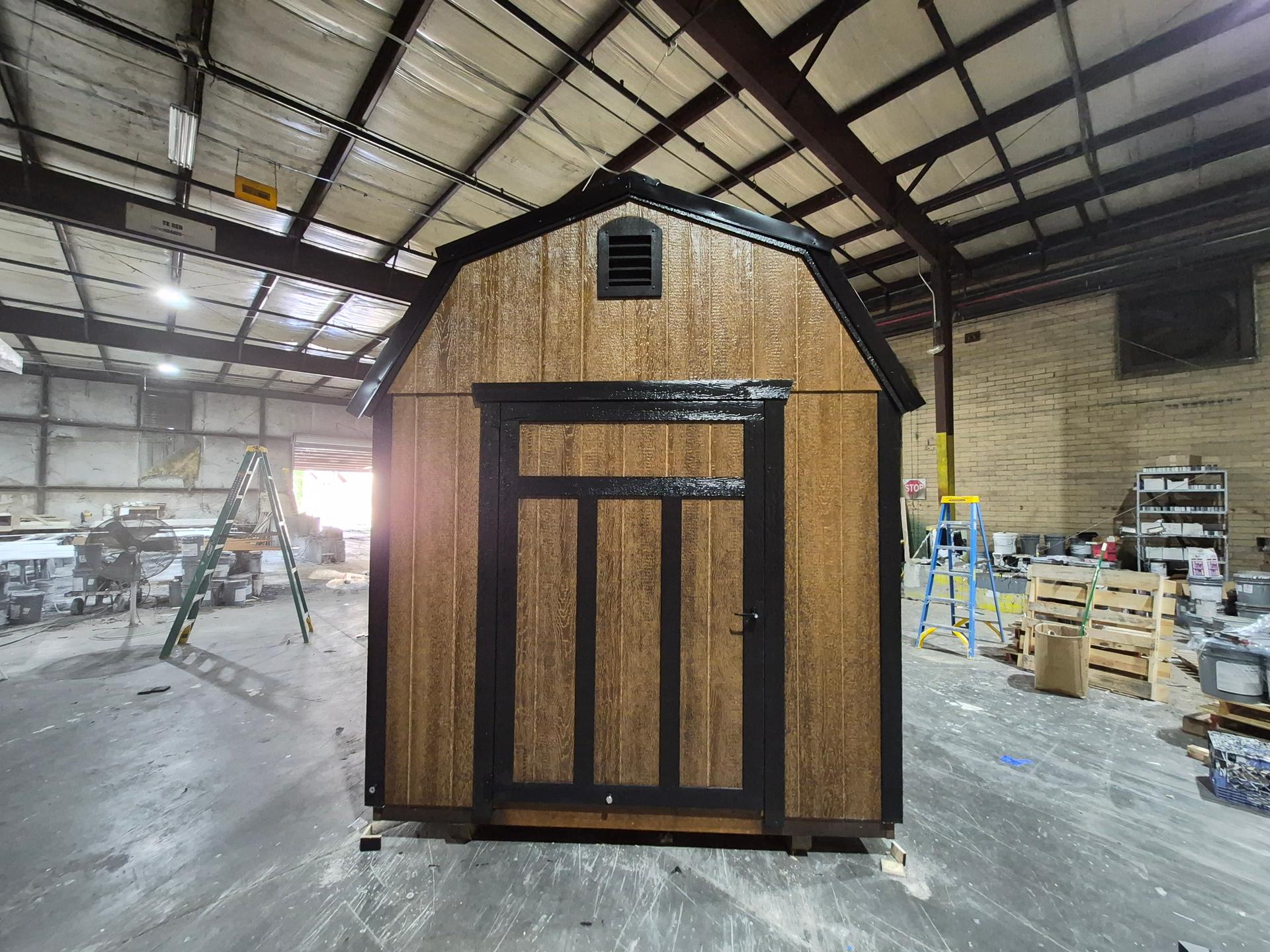 Standard Loft 8x12 portable building in Chestnut Brown