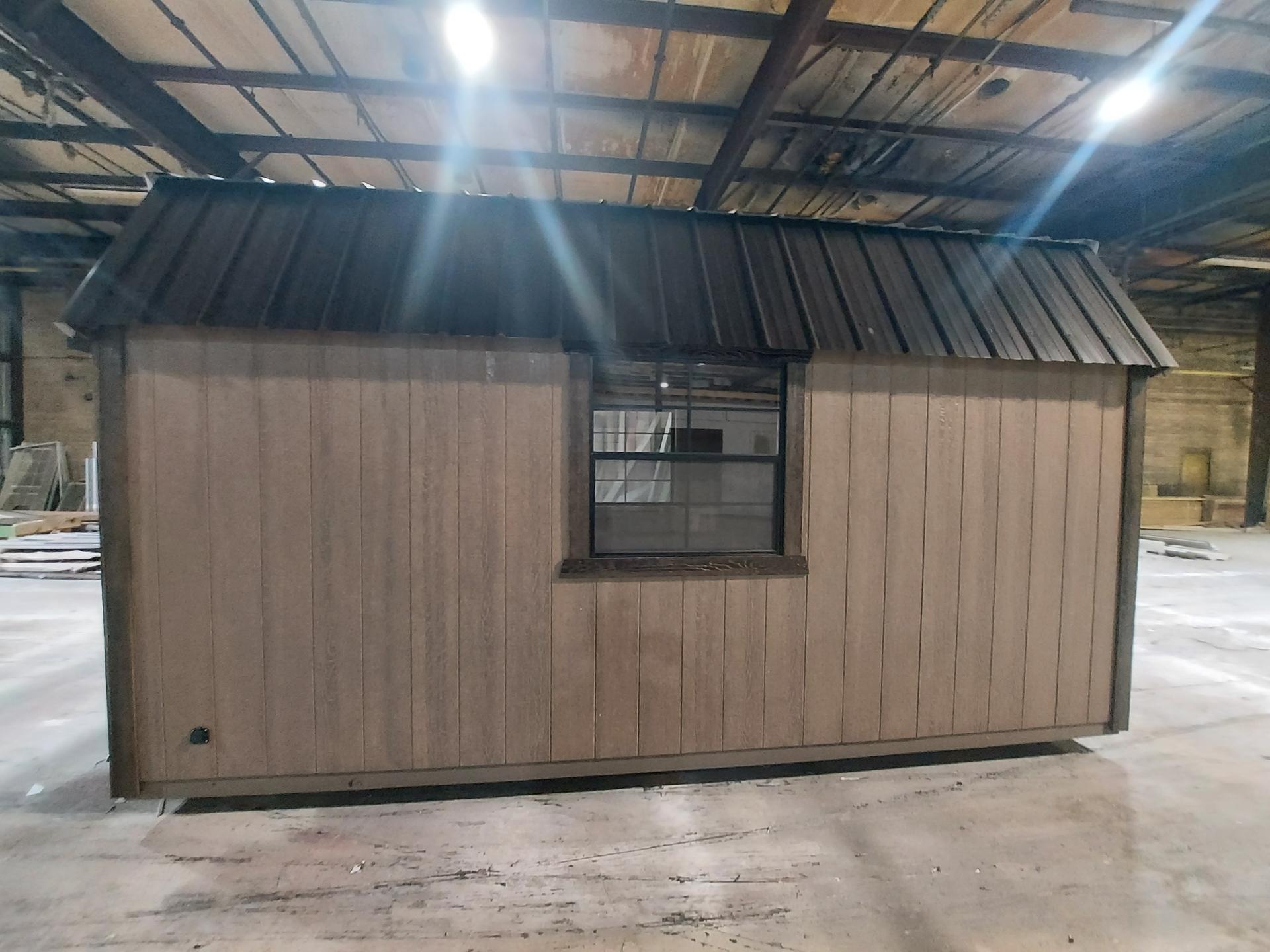 Standard Loft 8x16 portable building in Barnwood Gray