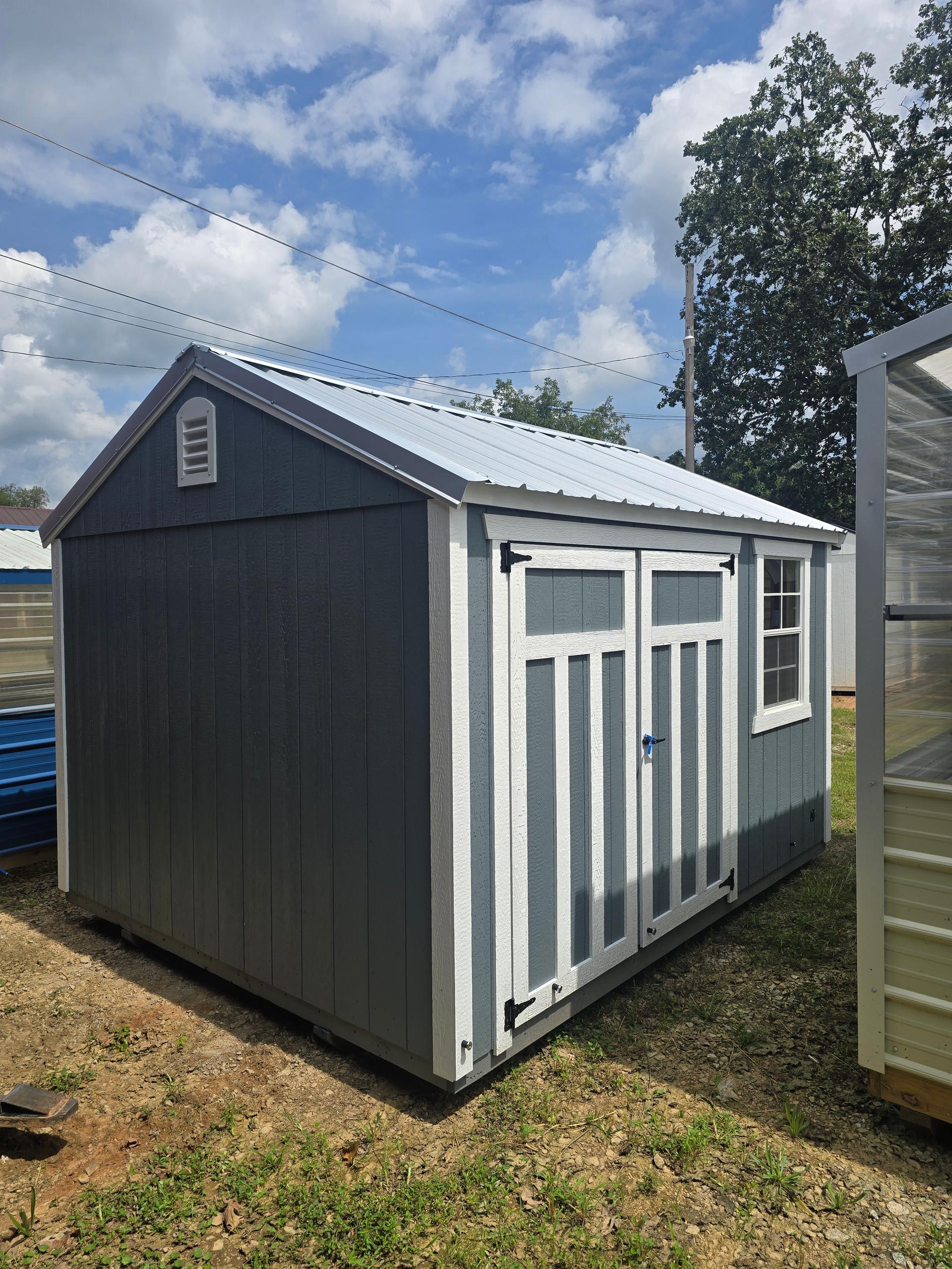 Standard Utility 10x12 portable building in Phoenix Grey