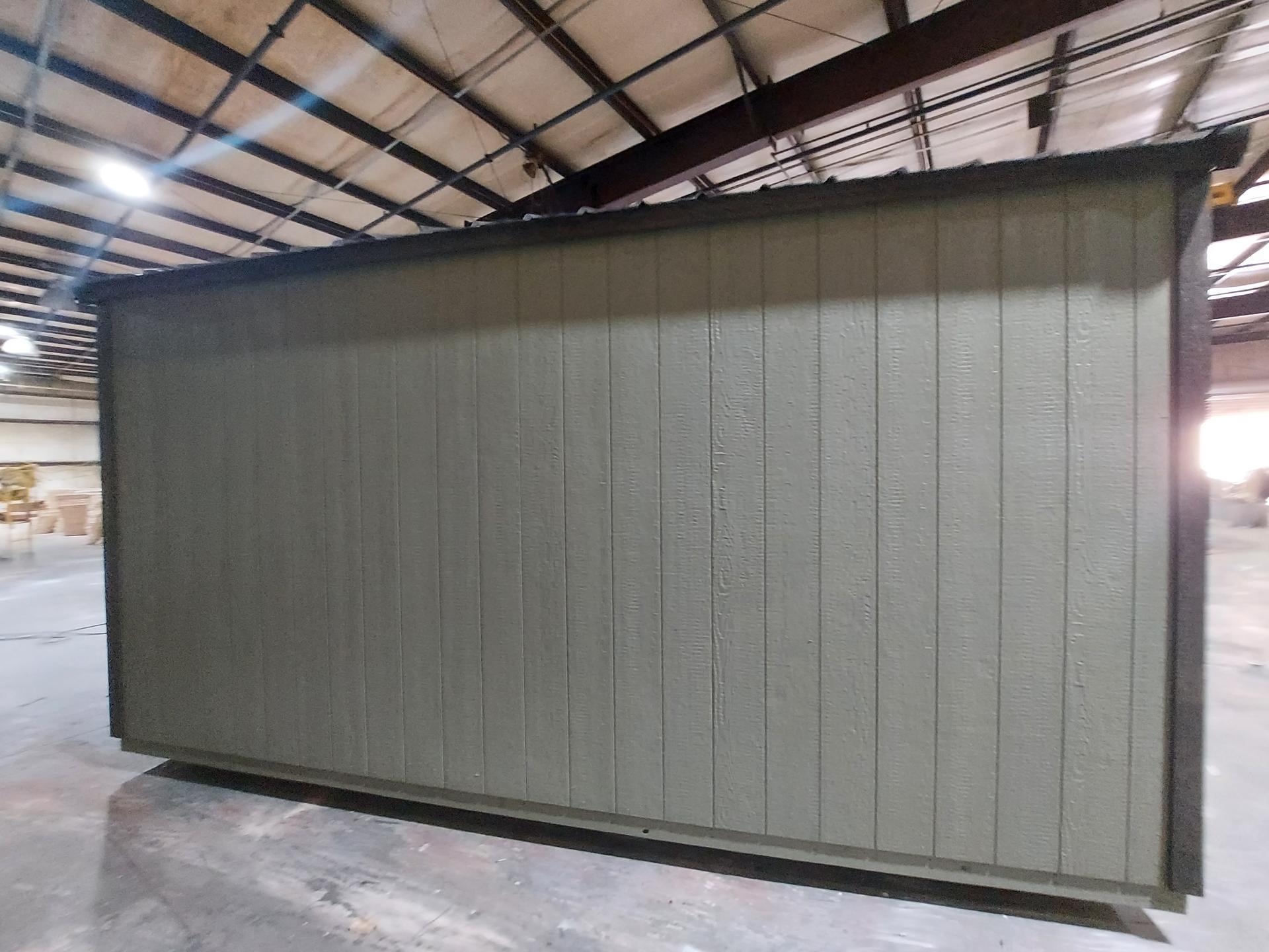 Standard Utility 10x16 portable building in Sage Green