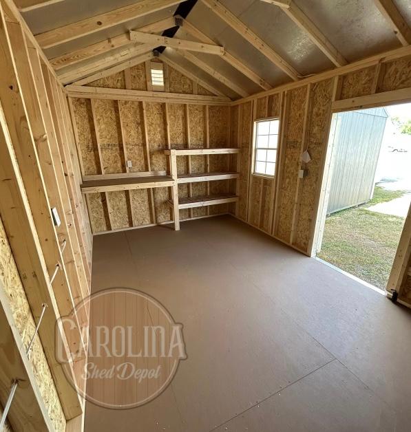 Standard Utility 10x16 portable building in Pale Pine