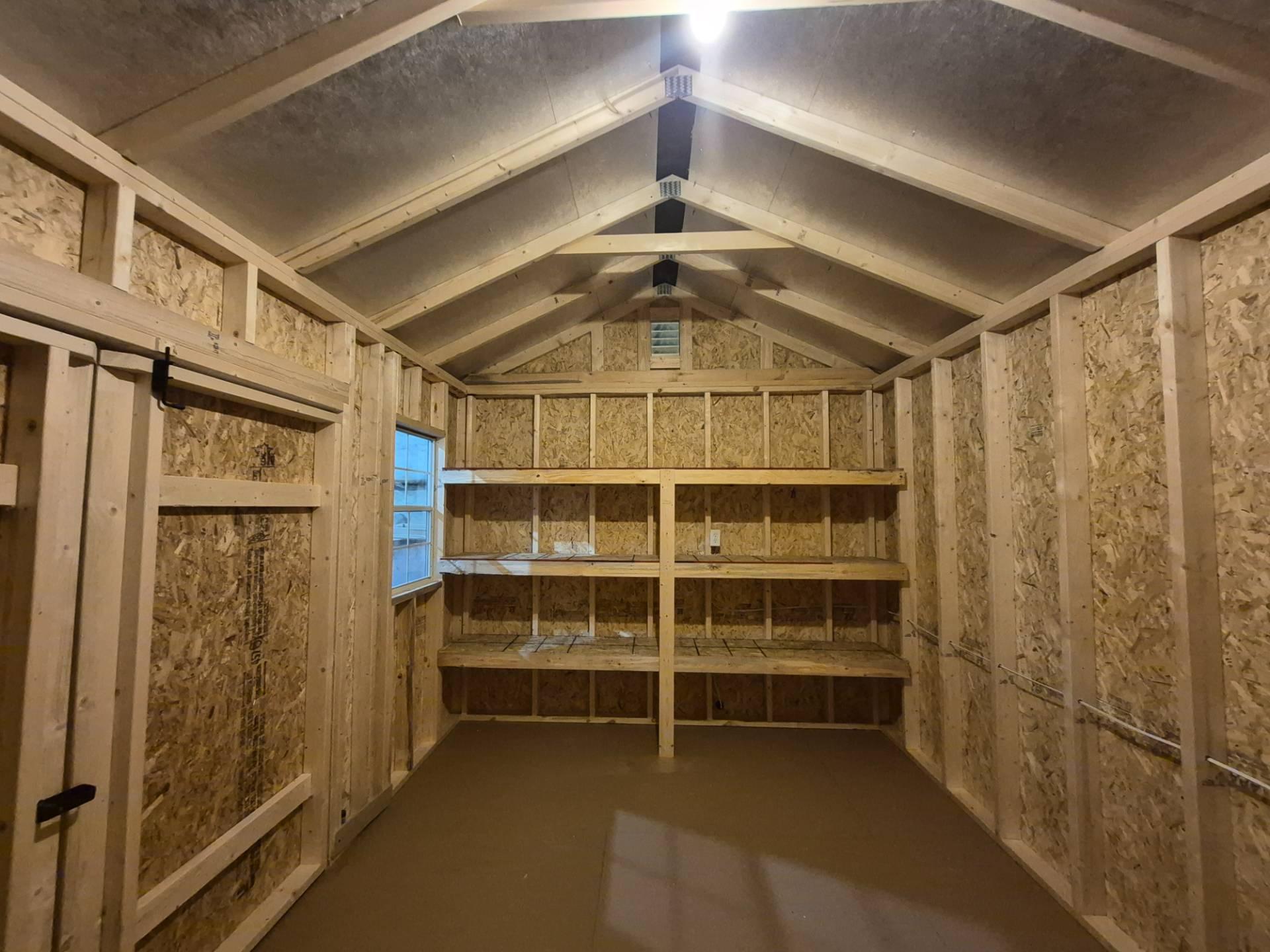 Standard Utility 10x16 portable building in Navajo White