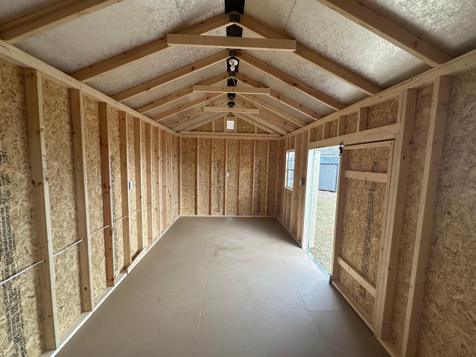 Standard Utility 10x20 portable building in Navajo White