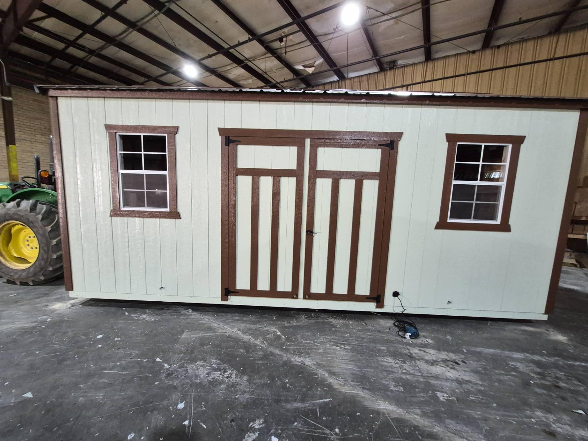 Standard Utility 10x20 portable building in Pale Pine