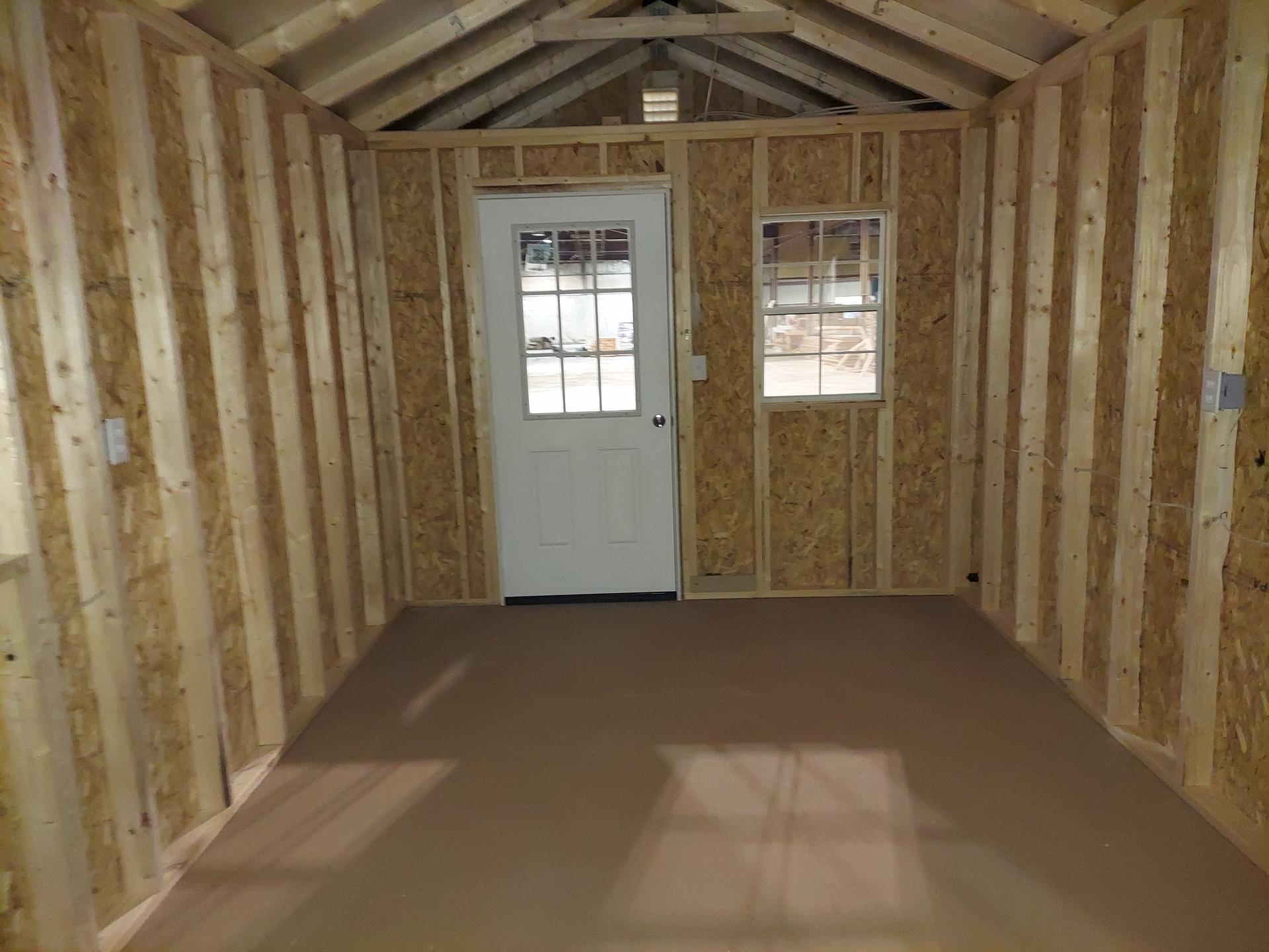 Standard Utility 10x24 portable building in Navajo White