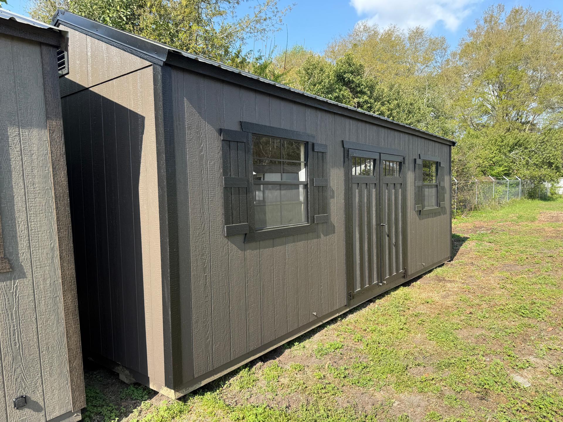 Standard Utility 10x24 portable building in Bark
