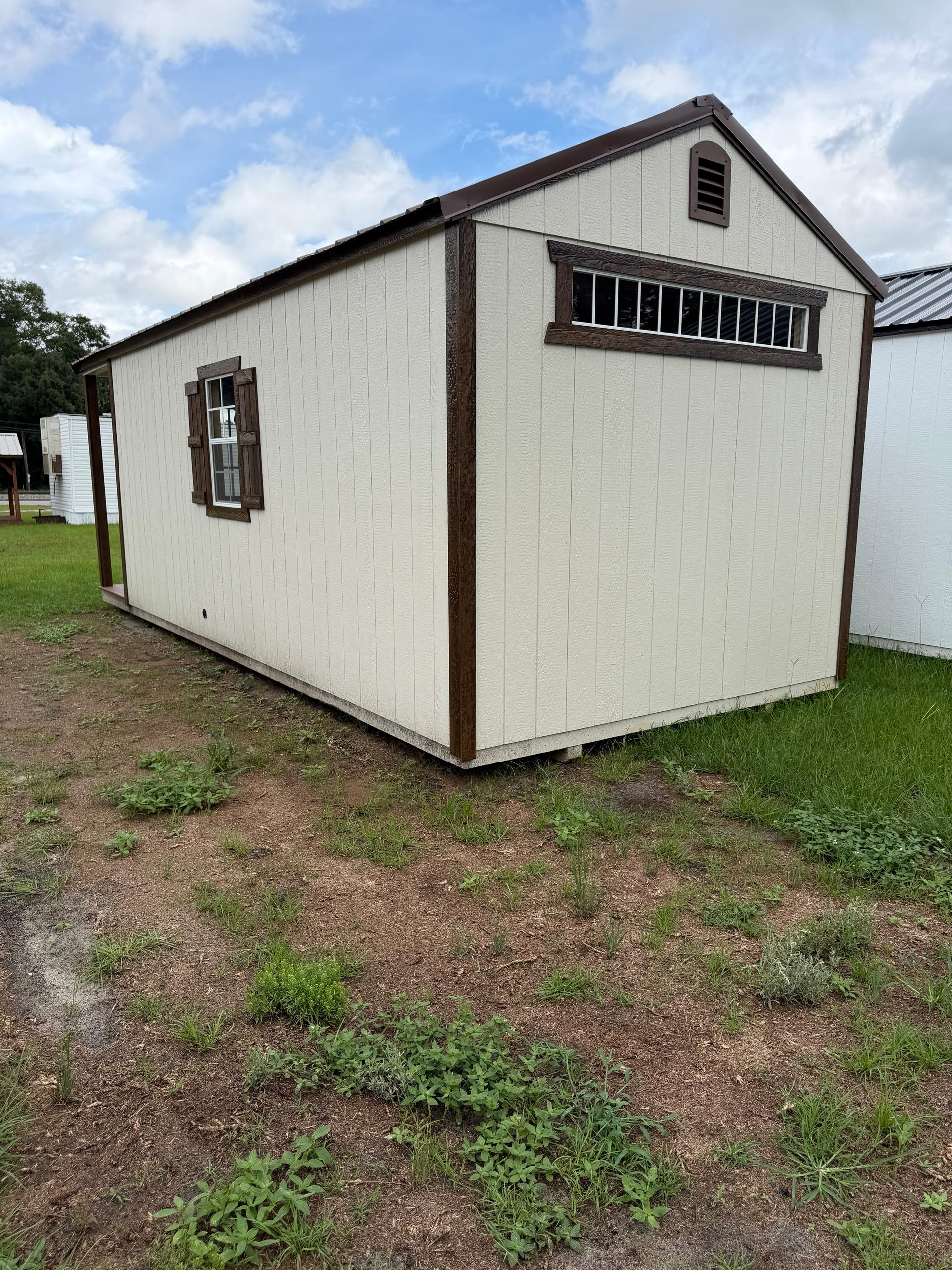 Standard Utility 10x24 portable building in Moth Gray