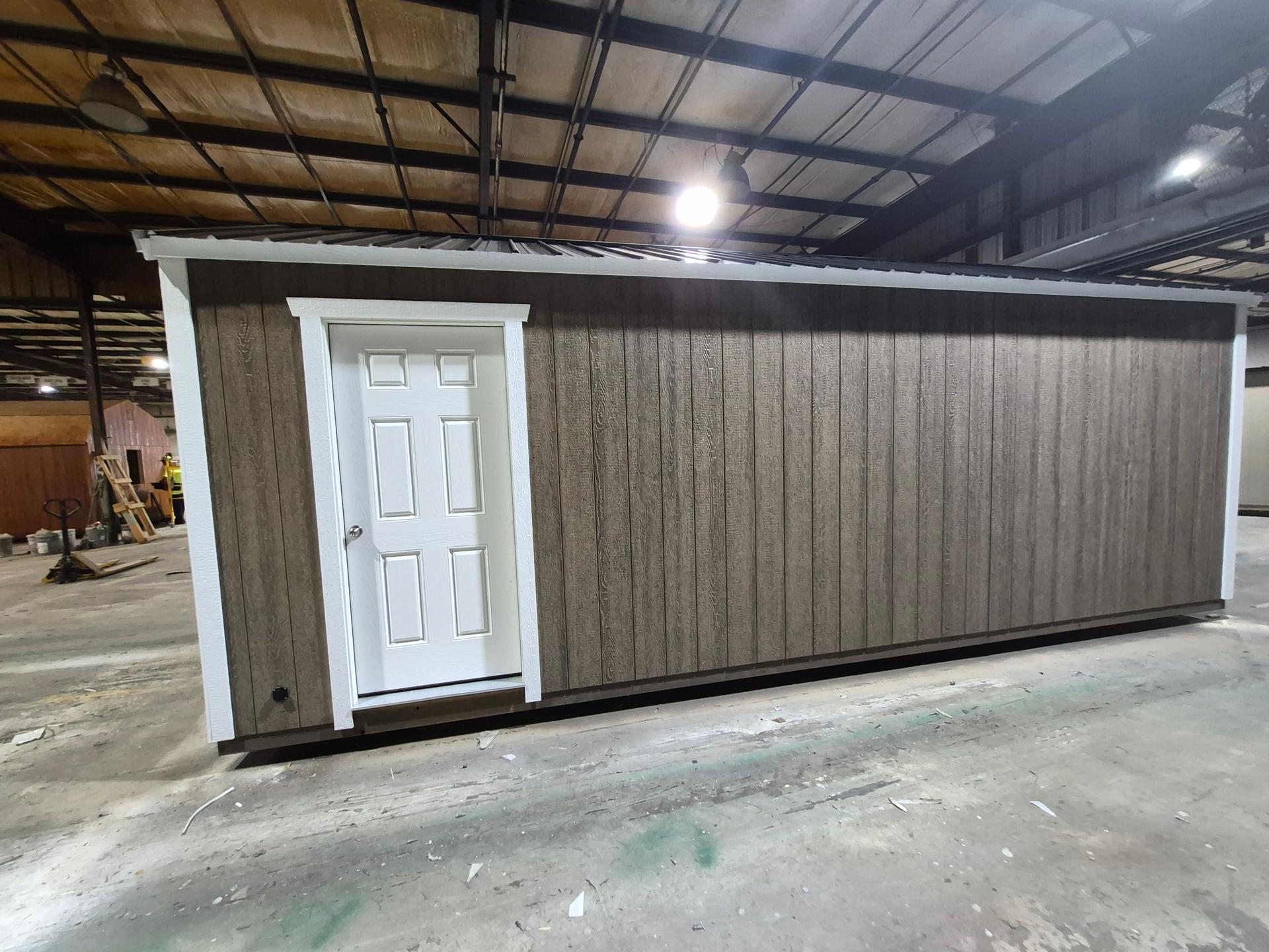 Standard Utility 10x24 portable building in Barnwood Gray