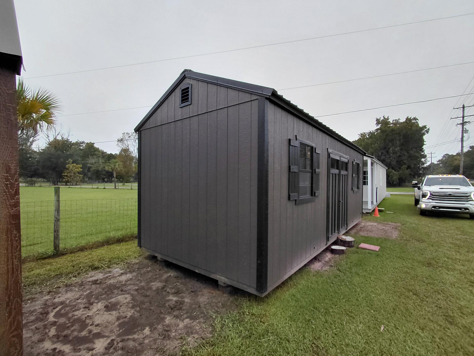 Standard Utility 10x24 portable building in Bark
