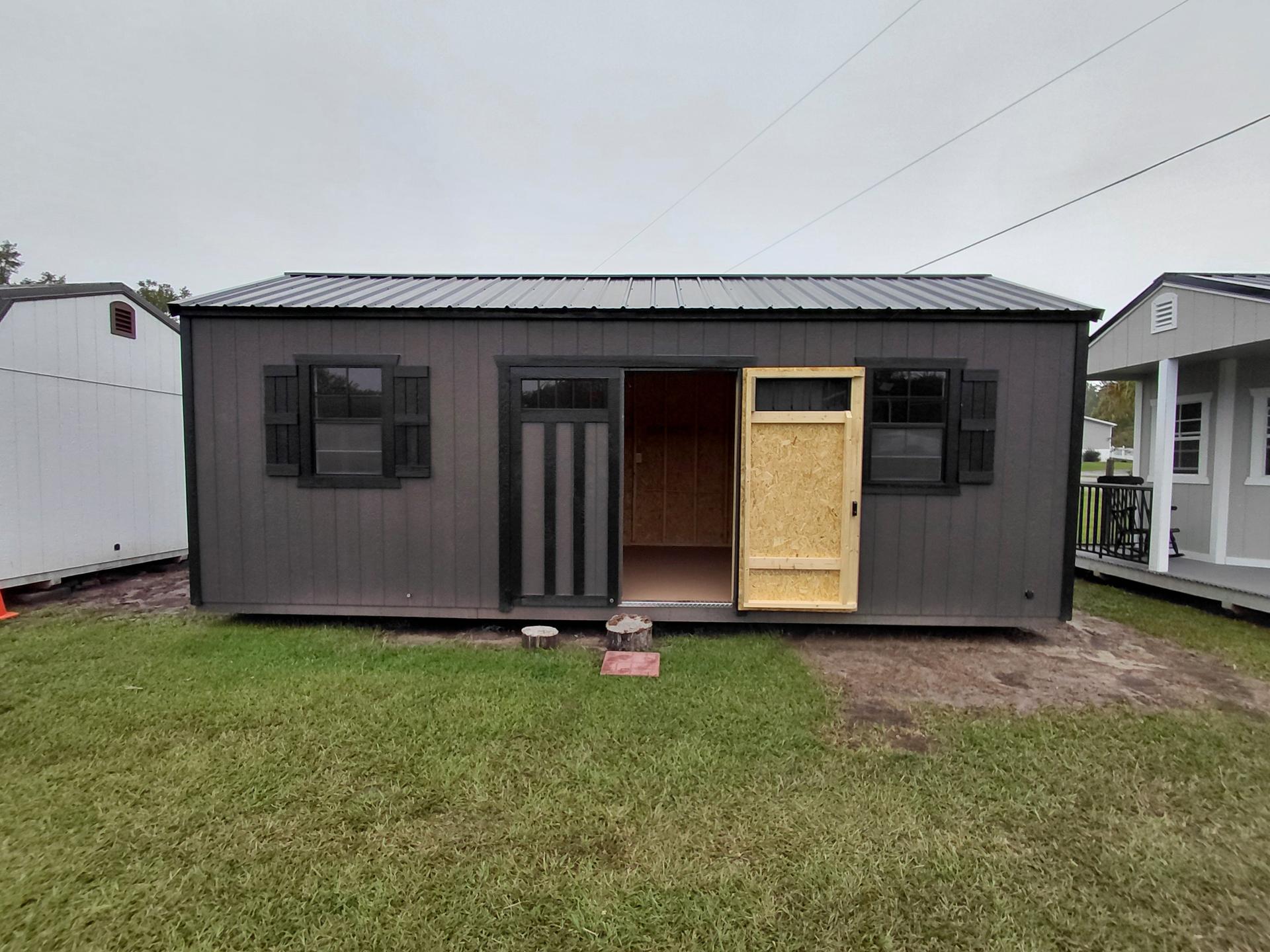 Standard Utility 10x24 portable building in Bark
