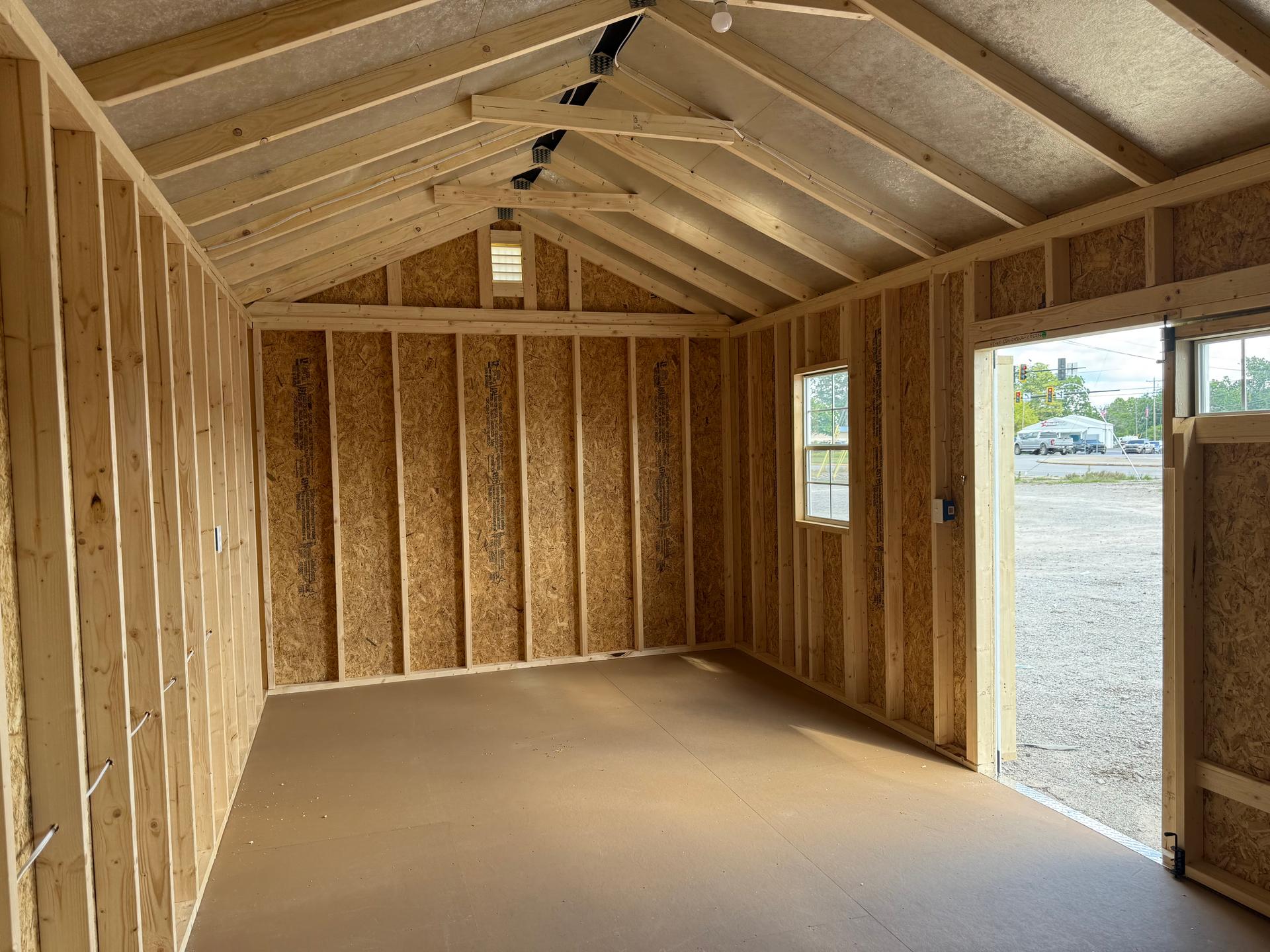 Standard Utility 12x24 portable building in Pale Pine