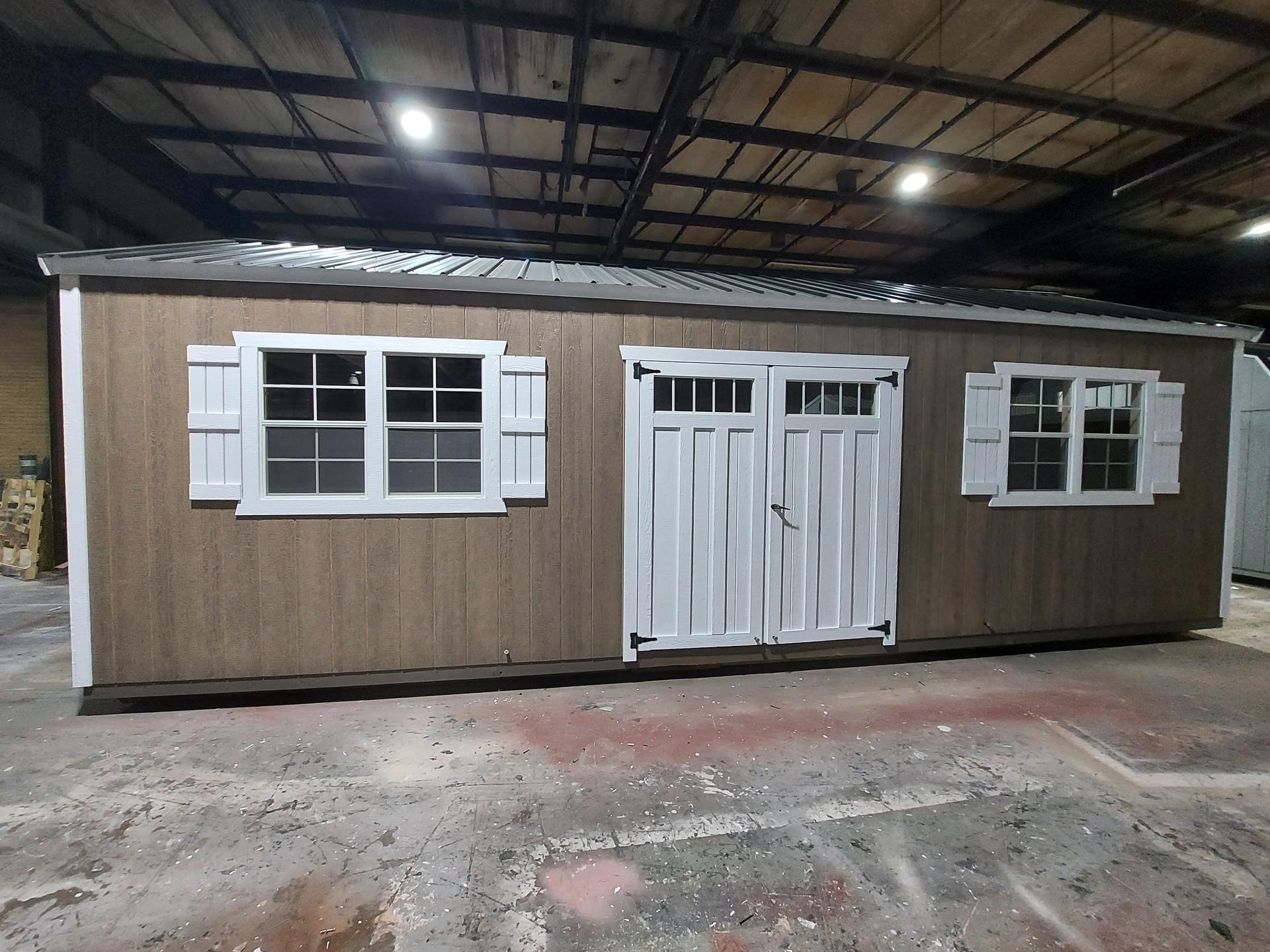 Standard Utility 12x28 portable building in Barnwood Grey
