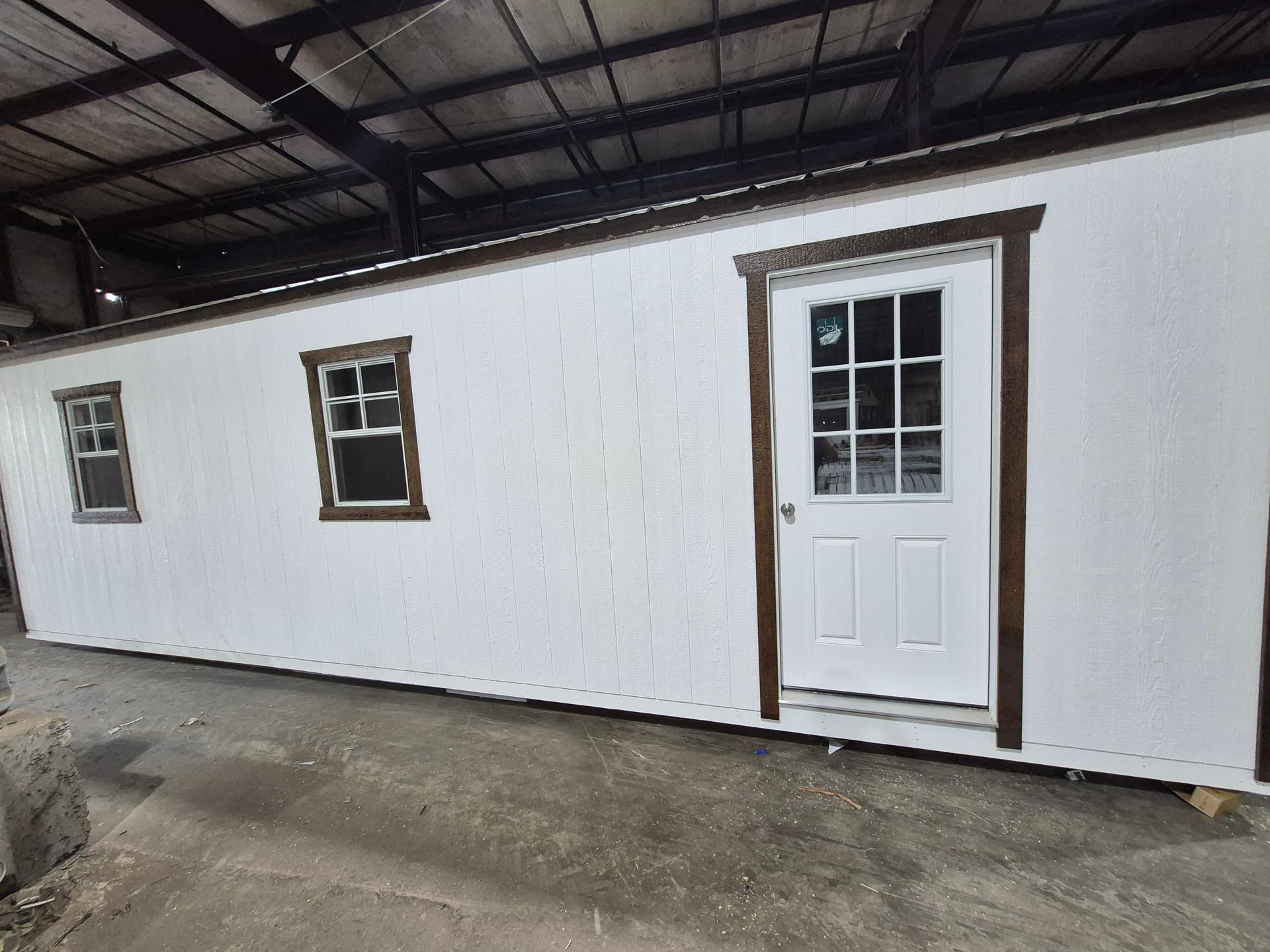 Standard Utility 12x28 portable building in Commercial White