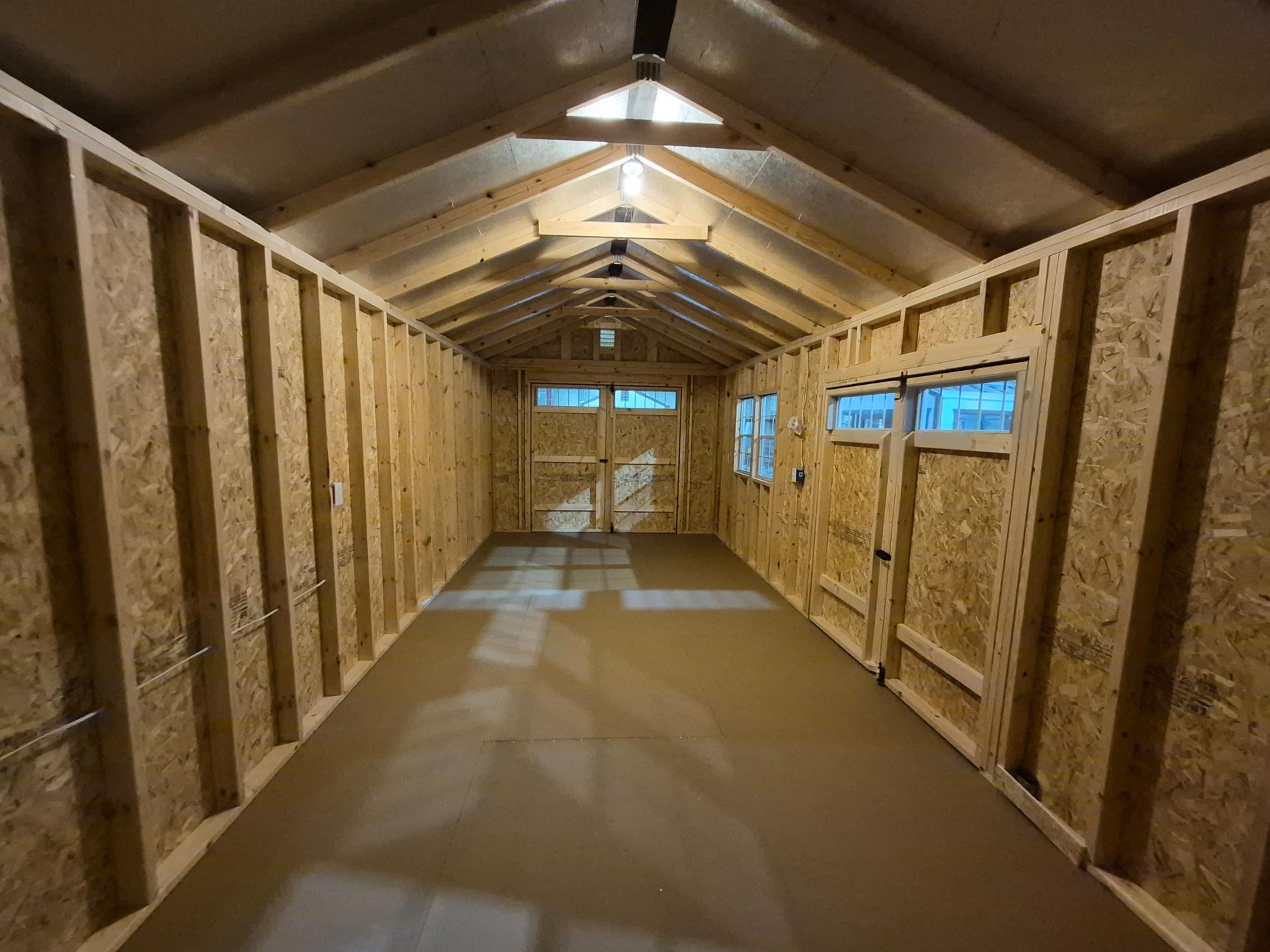 Standard Utility 12x28 portable building in Barnwood Gray