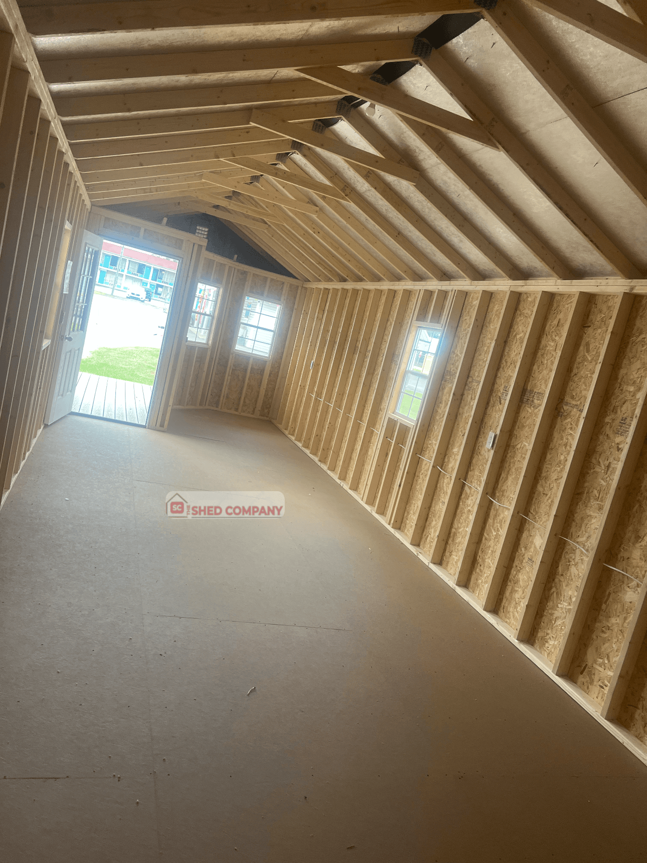 Standard Utility 12x40 portable building in Navajo White