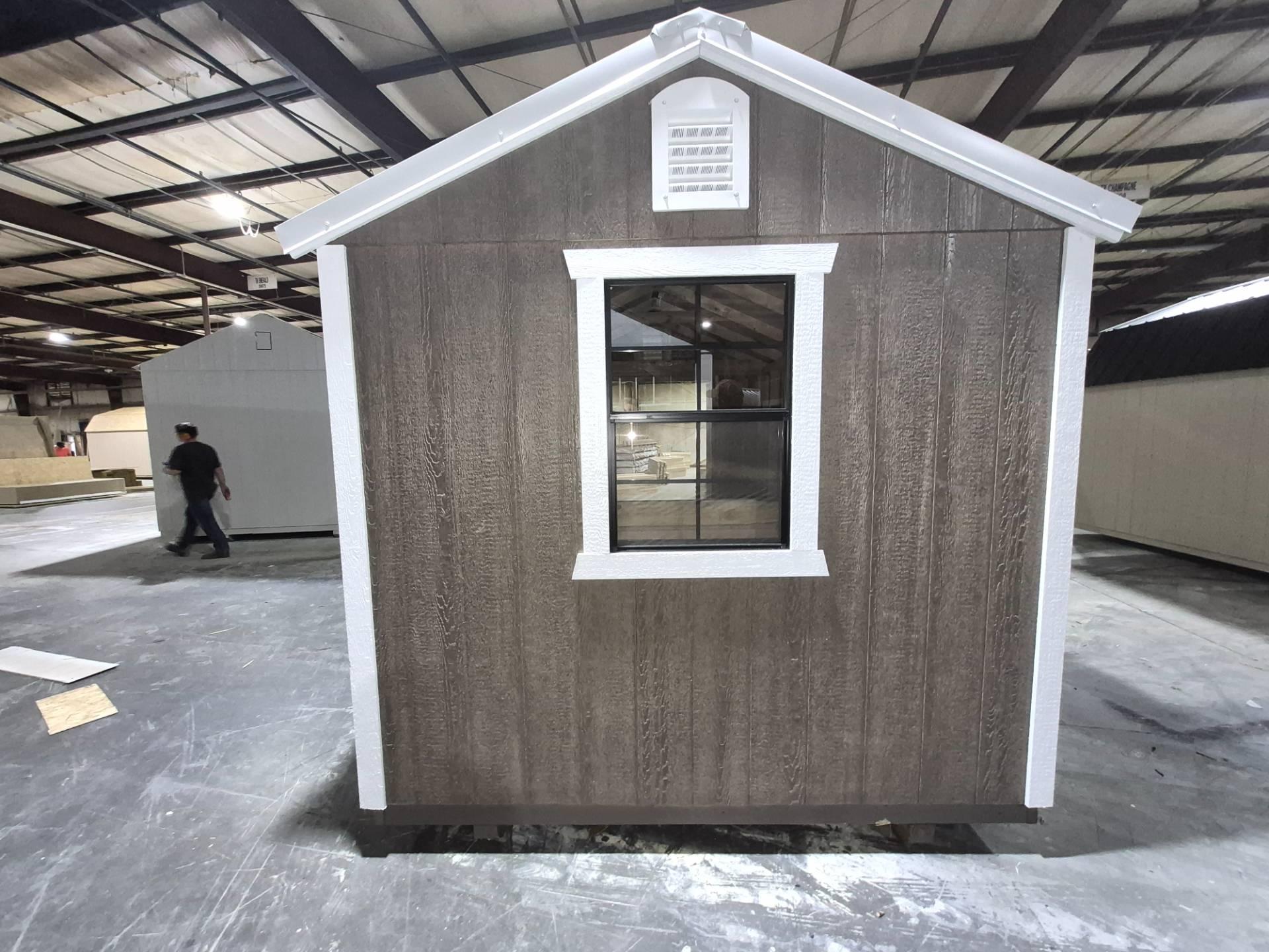 Standard Utility 8x12 portable building in Barnwood Gray
