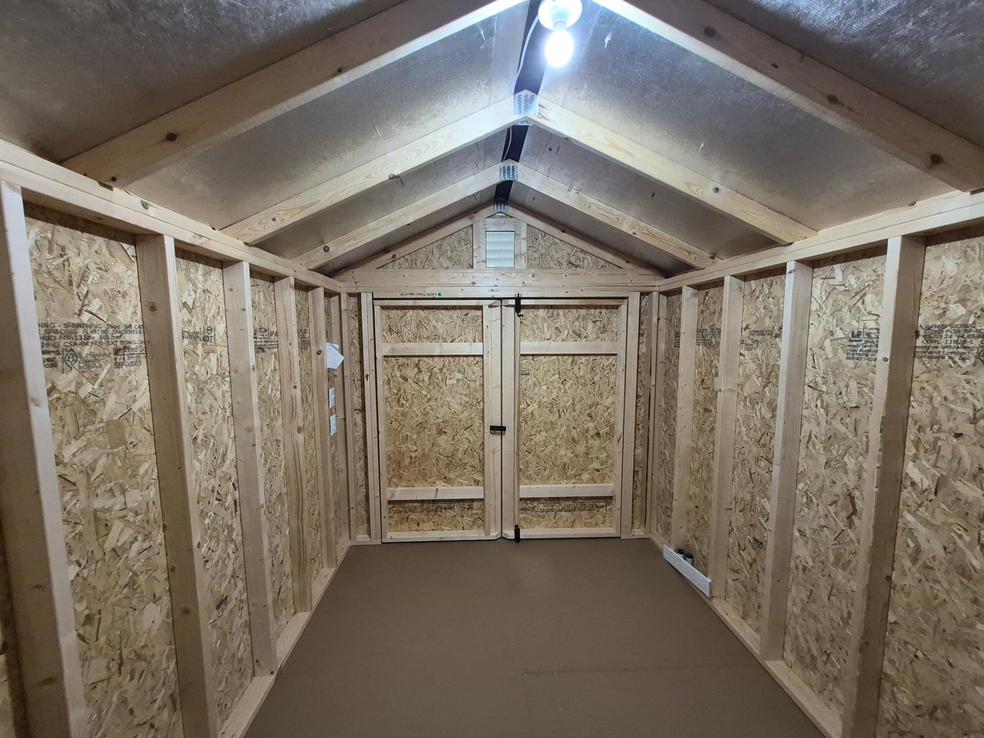 Standard Utility 8x12 portable building in Gray Heron