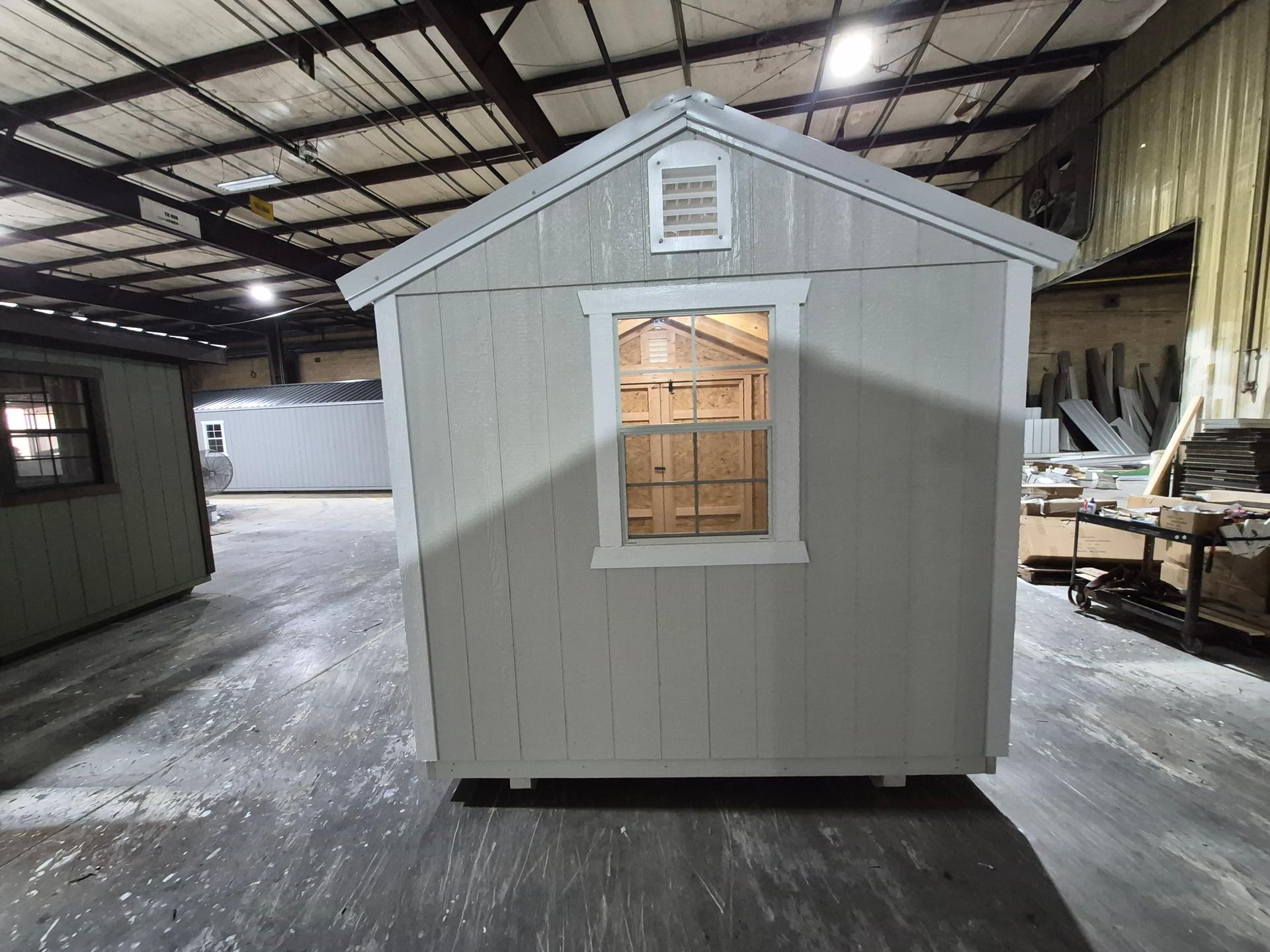 Standard Utility 8x12 portable building in Gray Heron