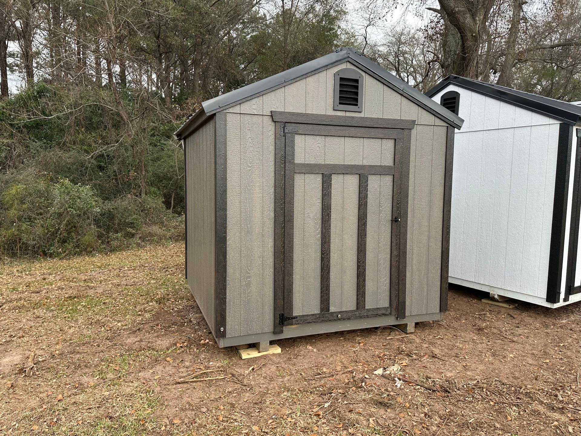 Standard Utility 8x8 portable building in Barnwood Grey