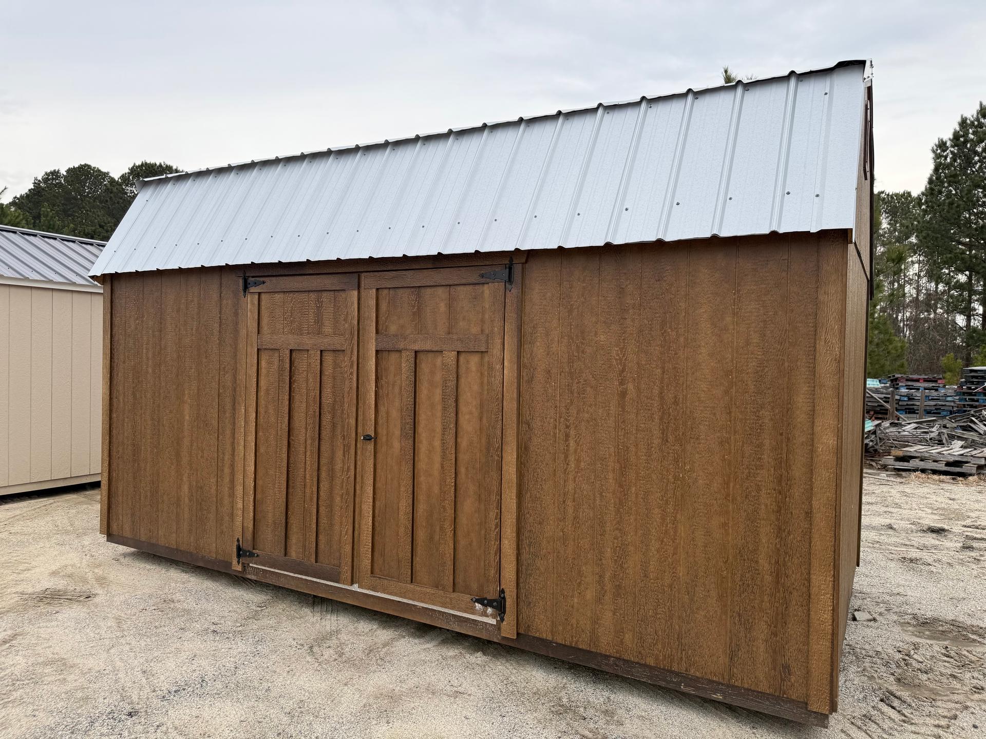 Classic Loft 8x16 portable building in Chestnut Brown