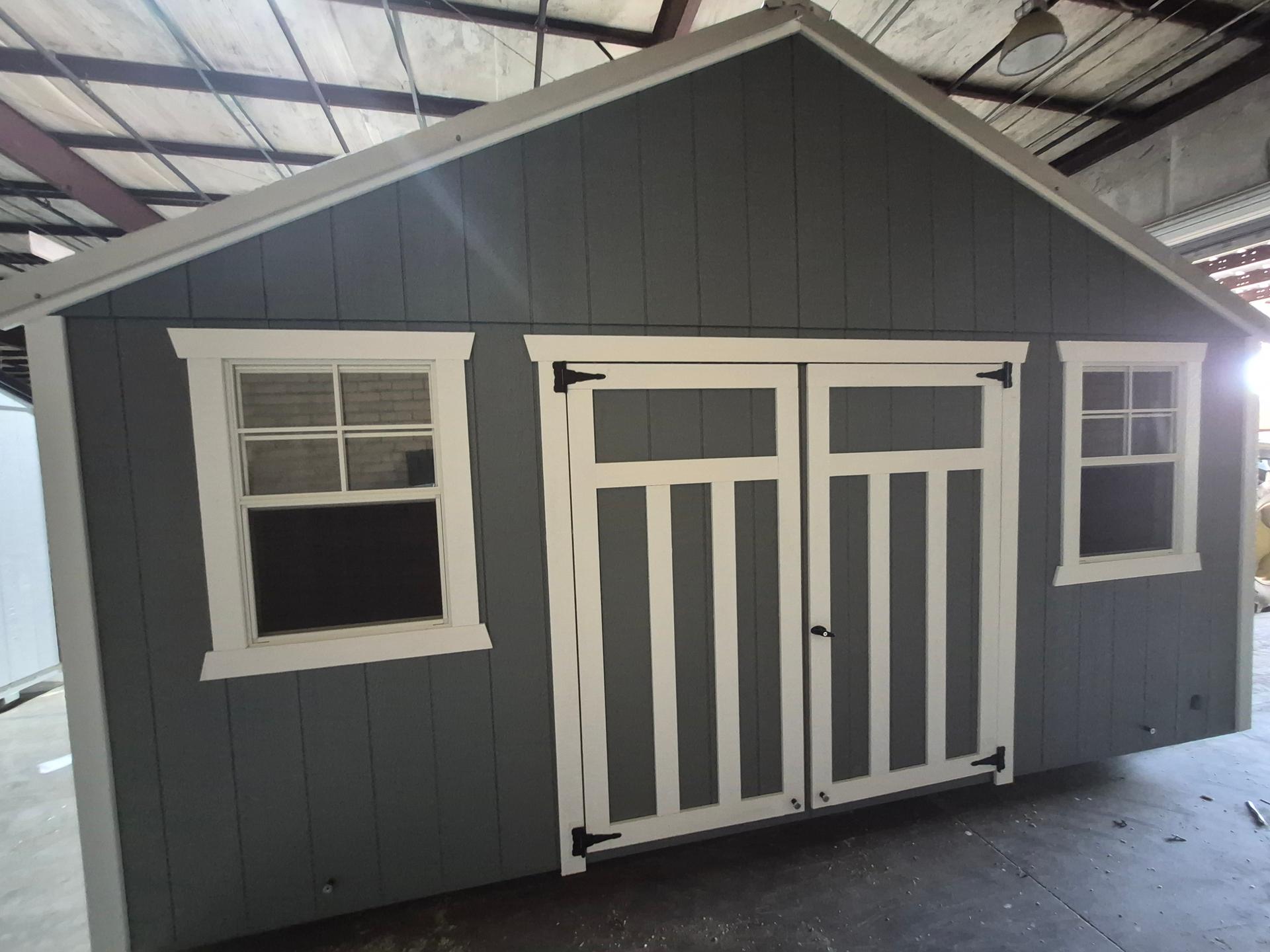 Lite Utility 12x16 portable building in Phoenix Gray