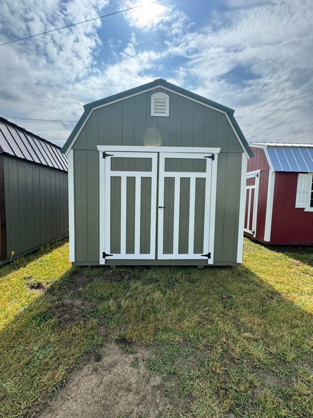 Standard Loft 10x12 portable building in Sage Green