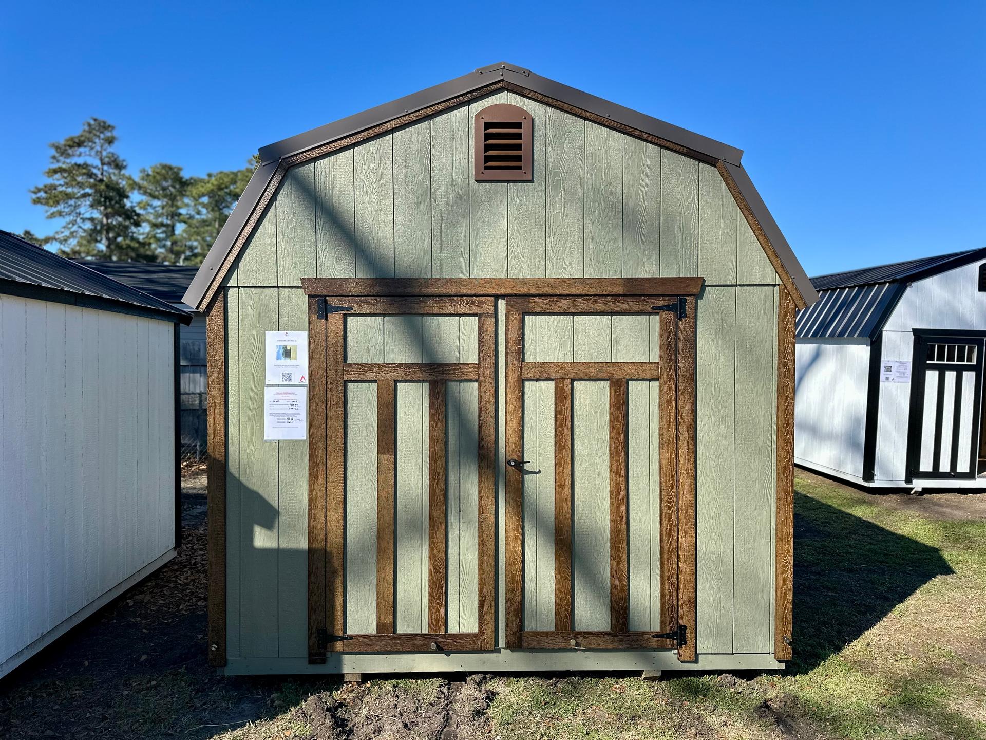 Standard Loft 10x12 portable building in Sage Green