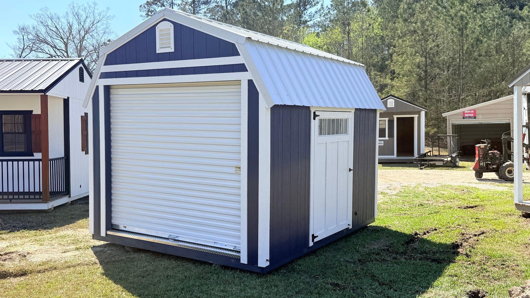 Standard Loft 10x12 portable building in Charcoal Blue