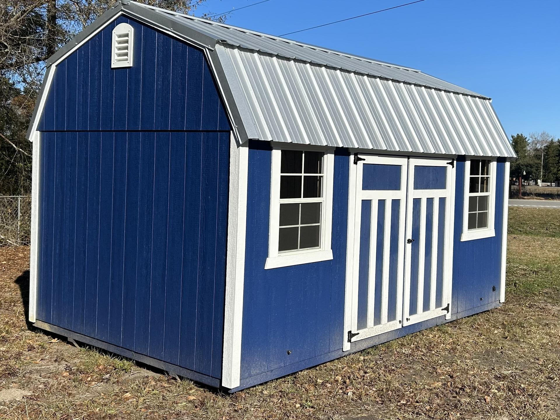 Standard Loft 10x16 portable building in Dress Blues