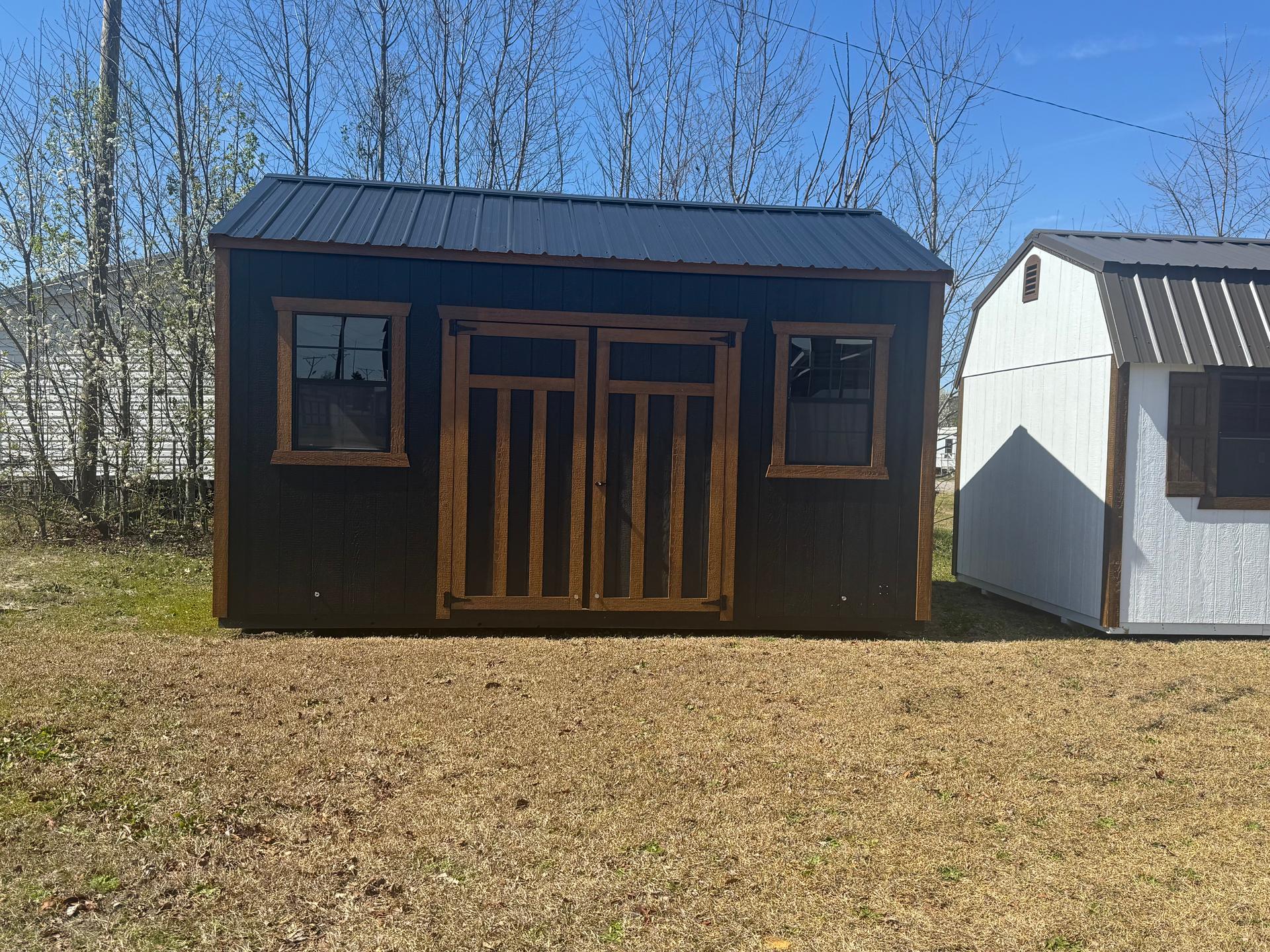 Standard Utility 10x16 portable building in Black
