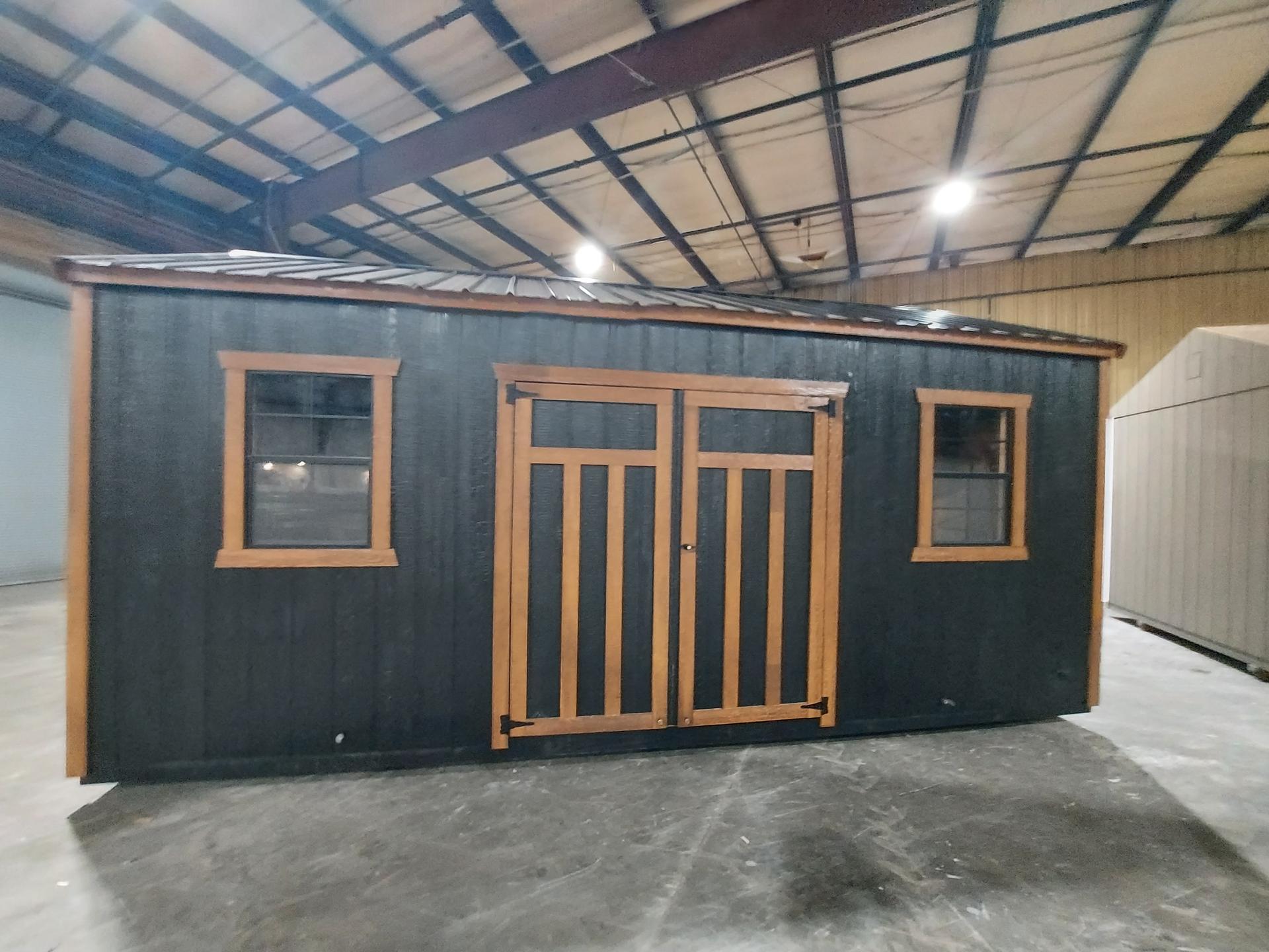 Standard Utility 10x20 portable building in Black