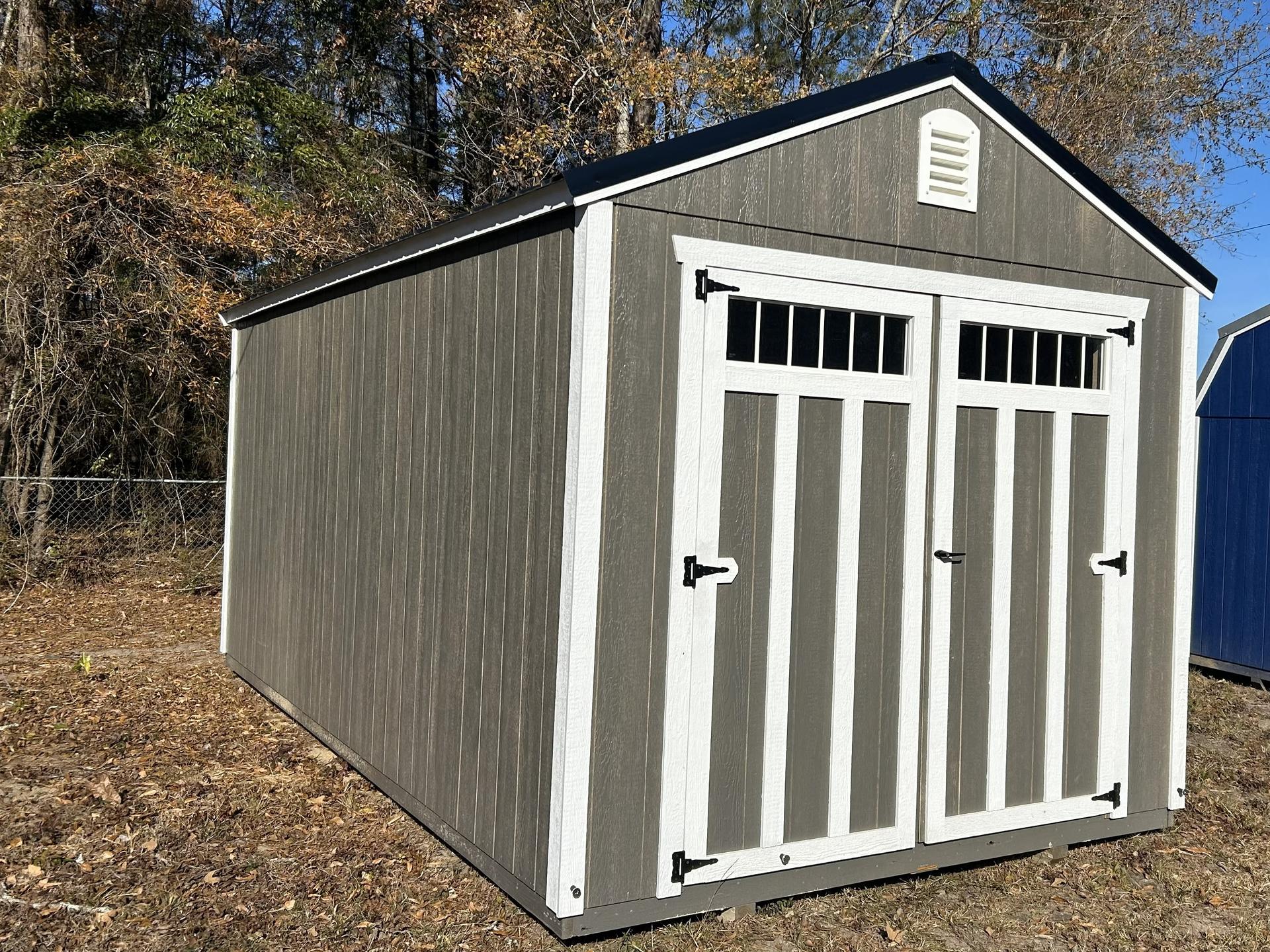 Standard Utility 10x20 portable building in Barnwood Grey