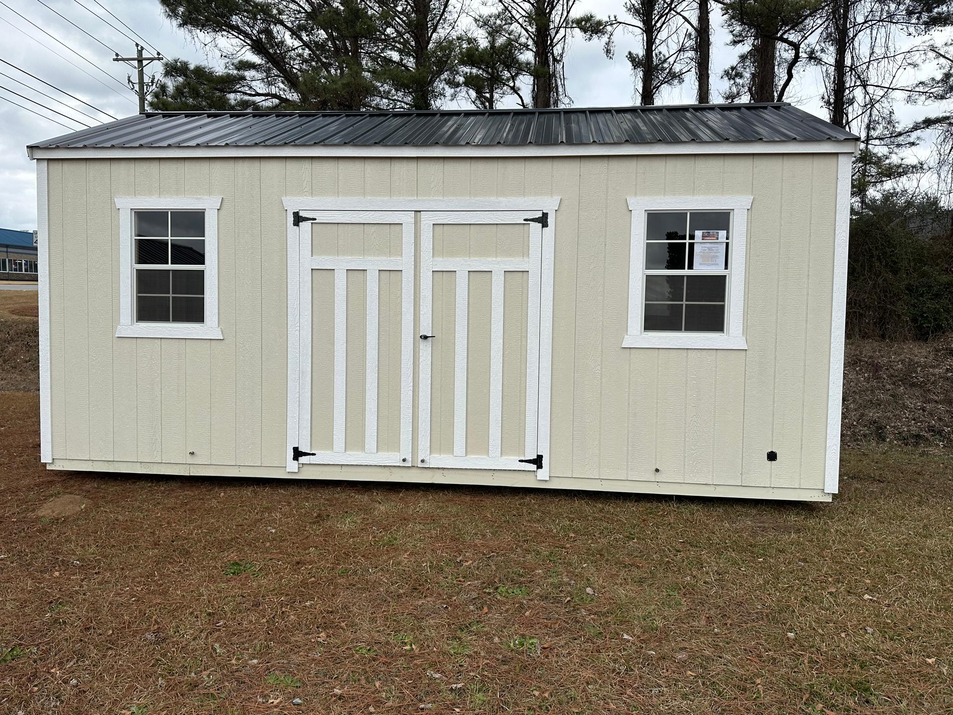 Standard Utility 10x20 portable building in Navajo White