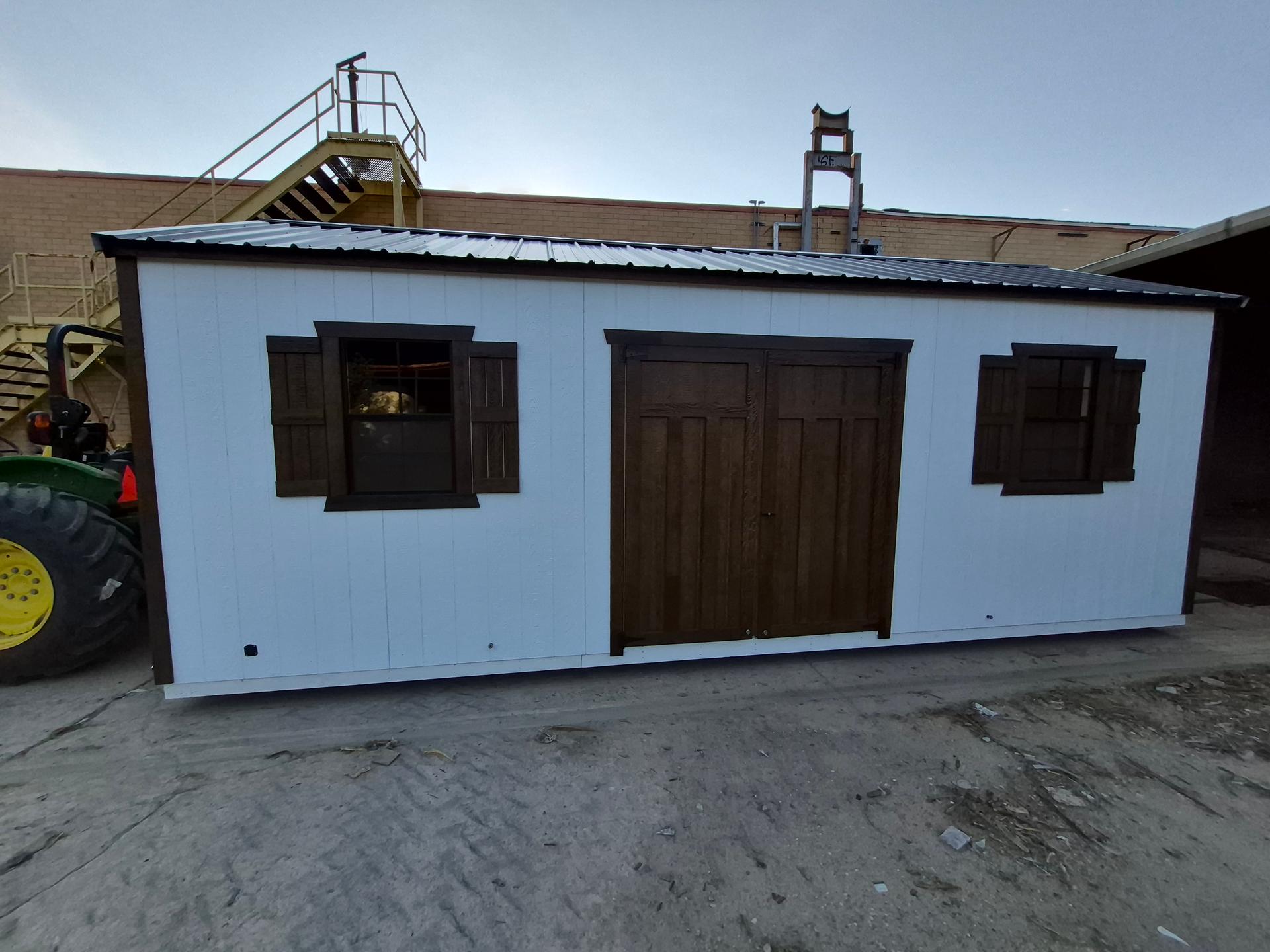 Standard Utility 10x24 portable building in White