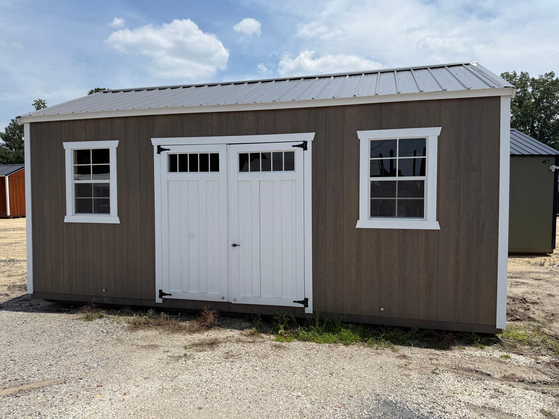 Standard Utility 12x20 portable building in Barnwood Gray
