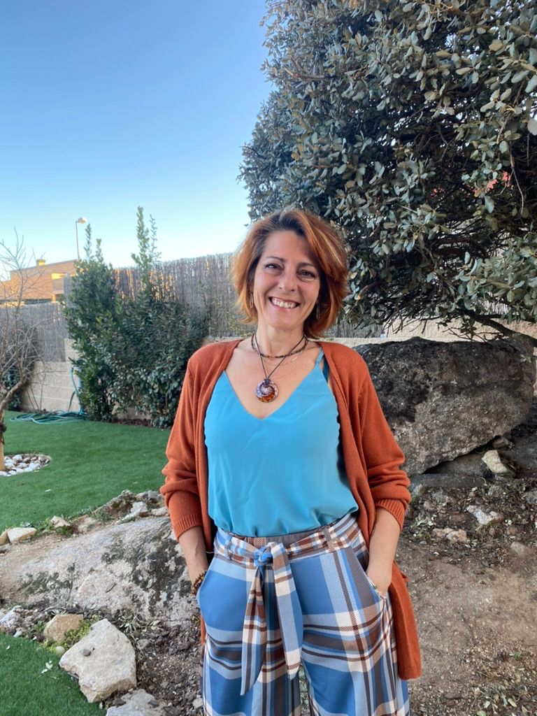 Sonia Etxebarria outdoors in her garden