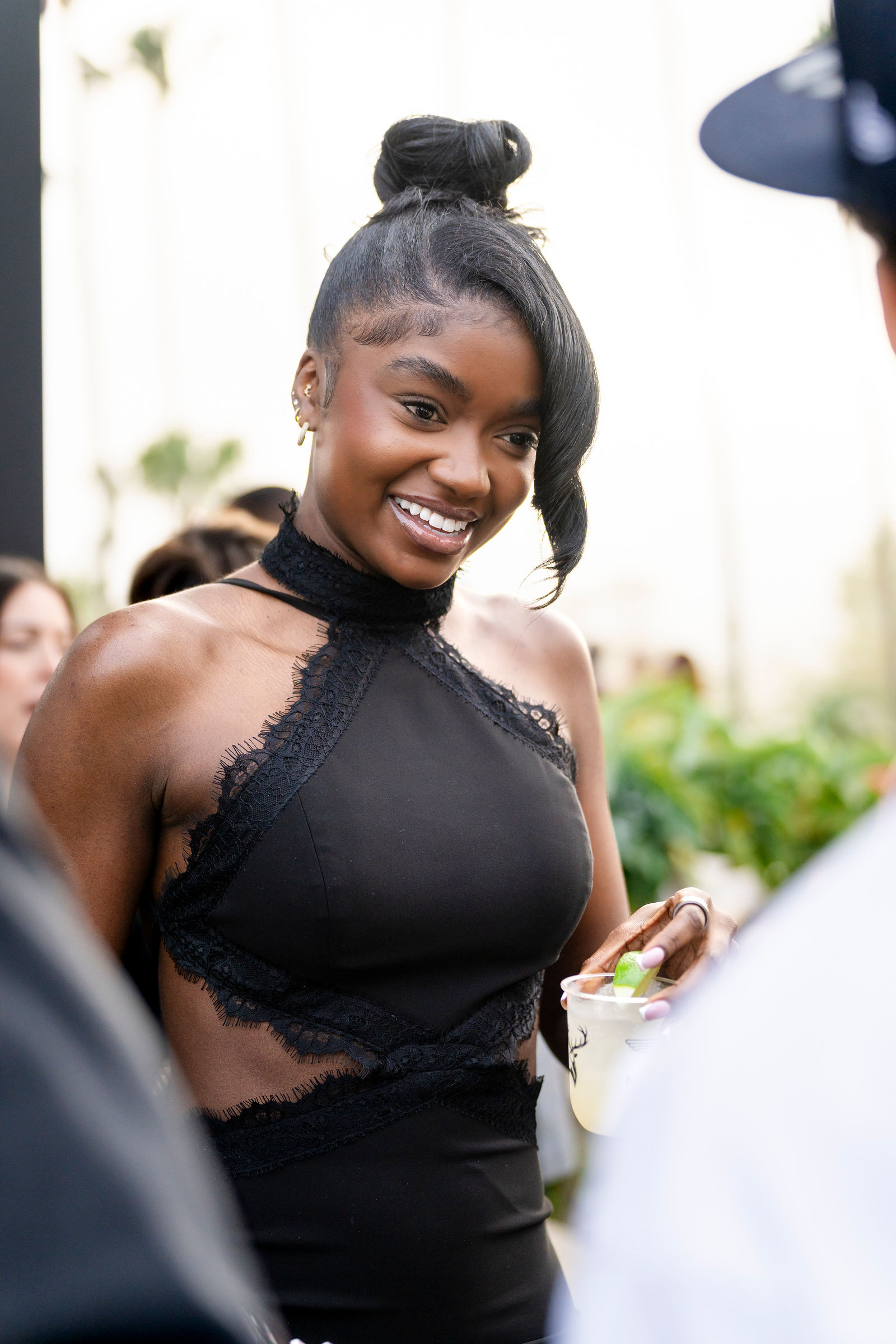 A guest smiling during the reception