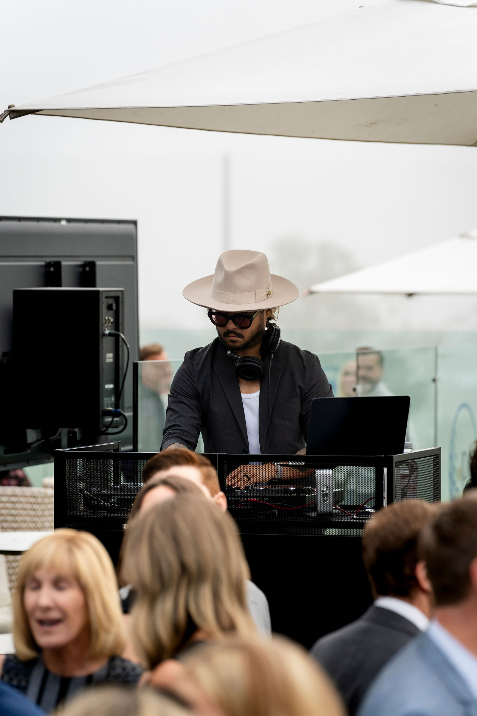 The DJ performing during the reception